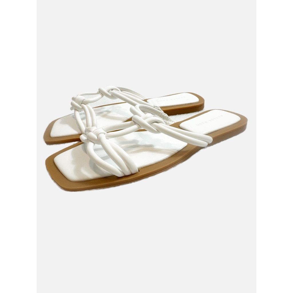 Designer AZALEA WANG White Knotted Flat Sandals Size 7 – New! Size US 7 / IT 37 - 2 Thumbnail
