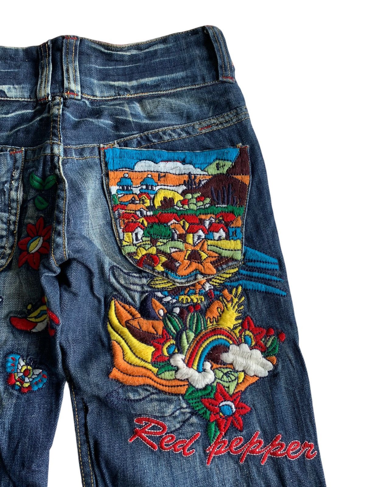 Tornado Mart FLARE RED PEPPER JAPANESE PUNK STYLE DISTRESSED DENIM🌈☠️ Size US 30 / EU 46 - 7 Thumbnail