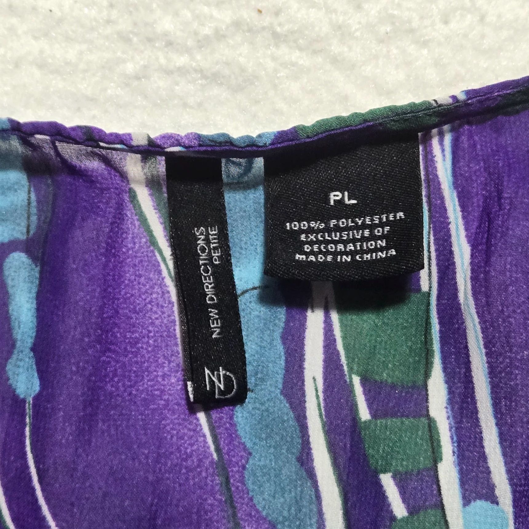 Vintage New Directions Women's Shirt Blouse Purple V-Neck Short Sleeve PL Petite Large Size L / US 10 / IT 46 - 3 Thumbnail