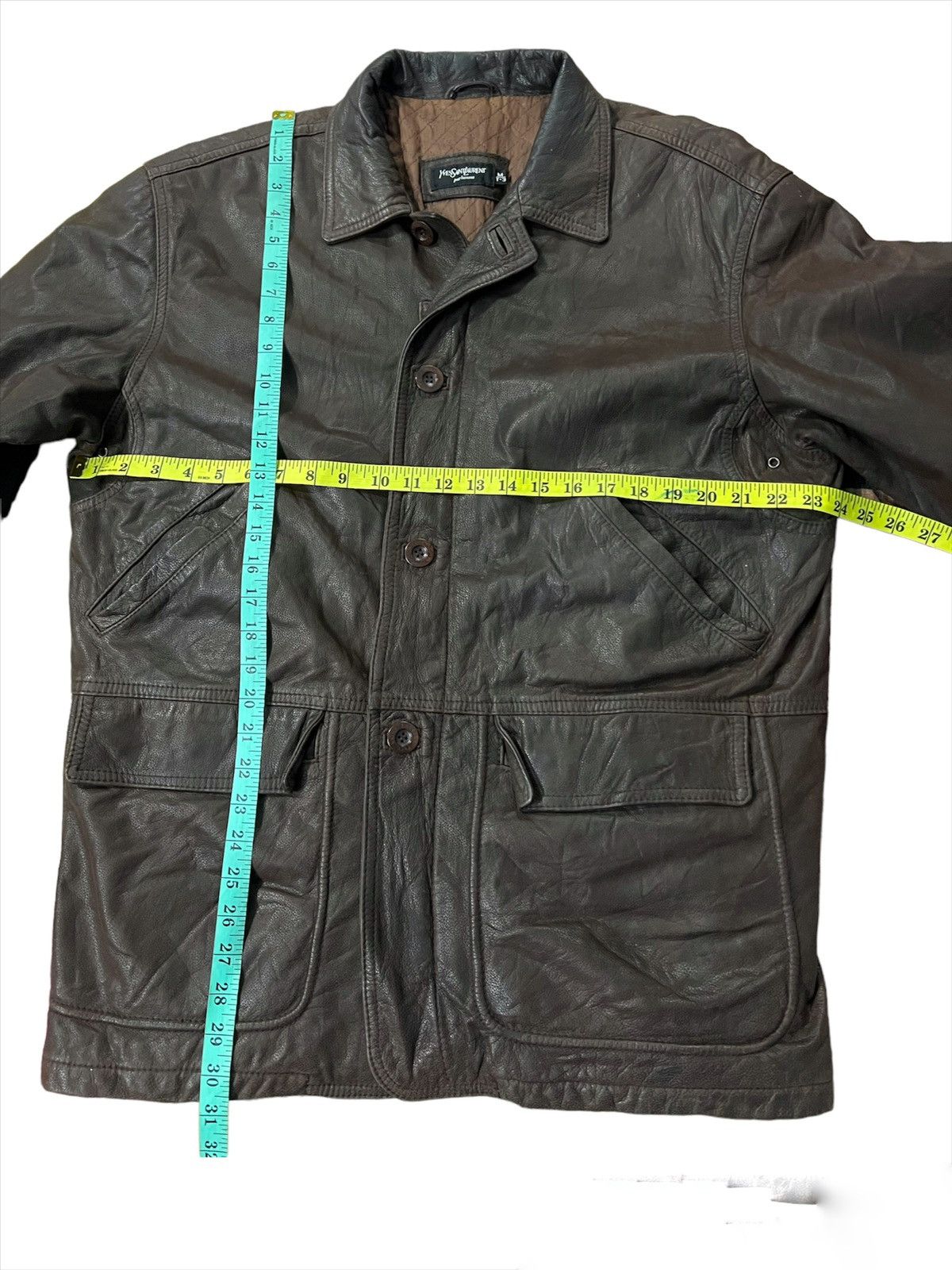 Yves Saint Laurent 💥Vintage YSL Pour Homme Leather Jacket Size US M / EU 48-50 / 2 - 8 Thumbnail