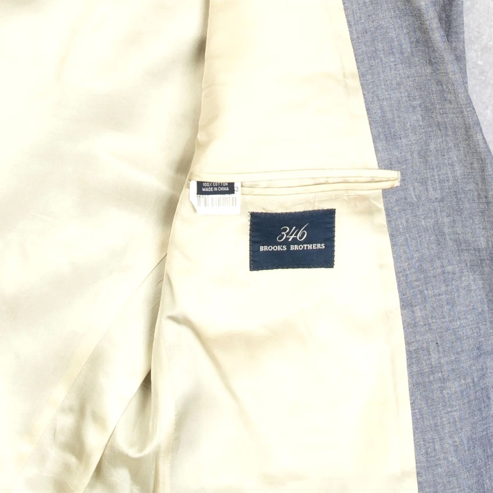 Brooks Brothers Brooks Brothers Men's Vintage 1990s Blazer Jacket Grey 42 Medium 34" Lining Cotton Jacket Size 42R - 6 Thumbnail
