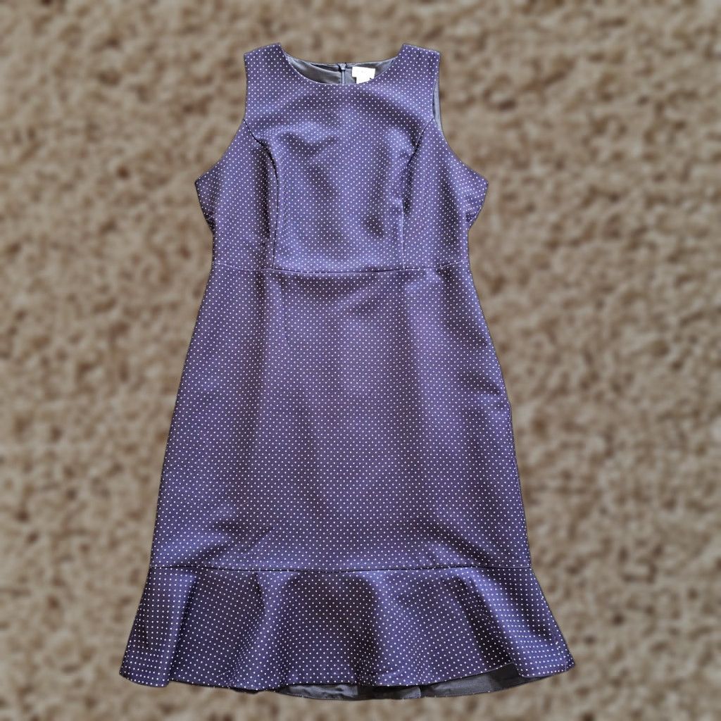 j crew blue polka dot dress NWT J Crew Navy Blue White Polka Dot Short Sleeve Dress Sz 4 Flared A   Queen City Resale