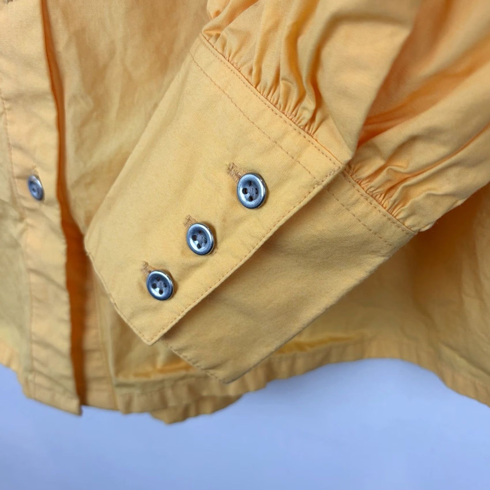 Vintage Frontier Classics Western Blouse Womens Large Yellow 100% Cotton Puff Shoulder Long Sleeve Cowgirl Casual Size L / US 10 / IT 46 - 5 Thumbnail