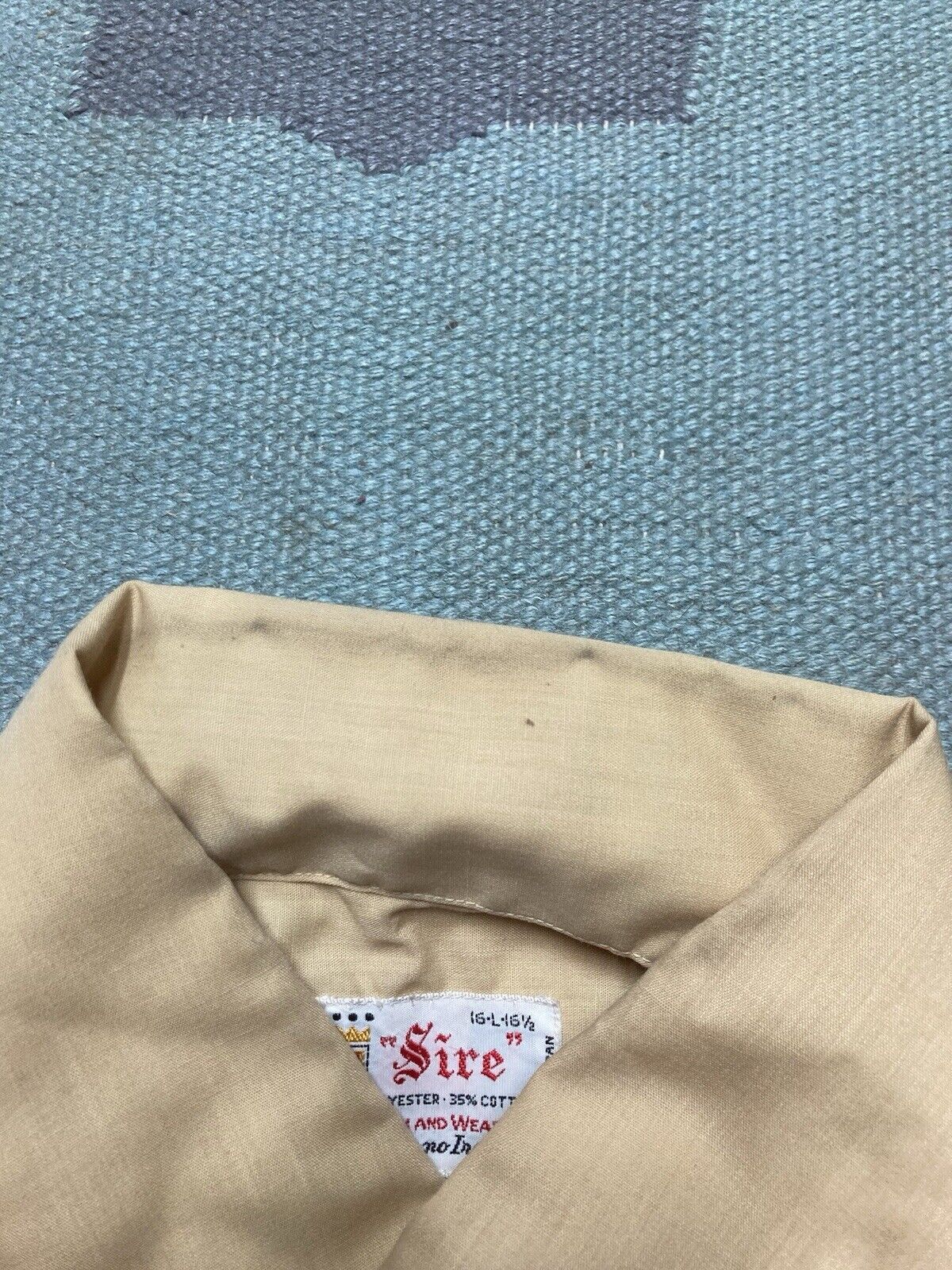 Vintage VTG 60s button shirt pale yellow lightweight cotton large Size US L / EU 52-54 / 3 - 4 Thumbnail