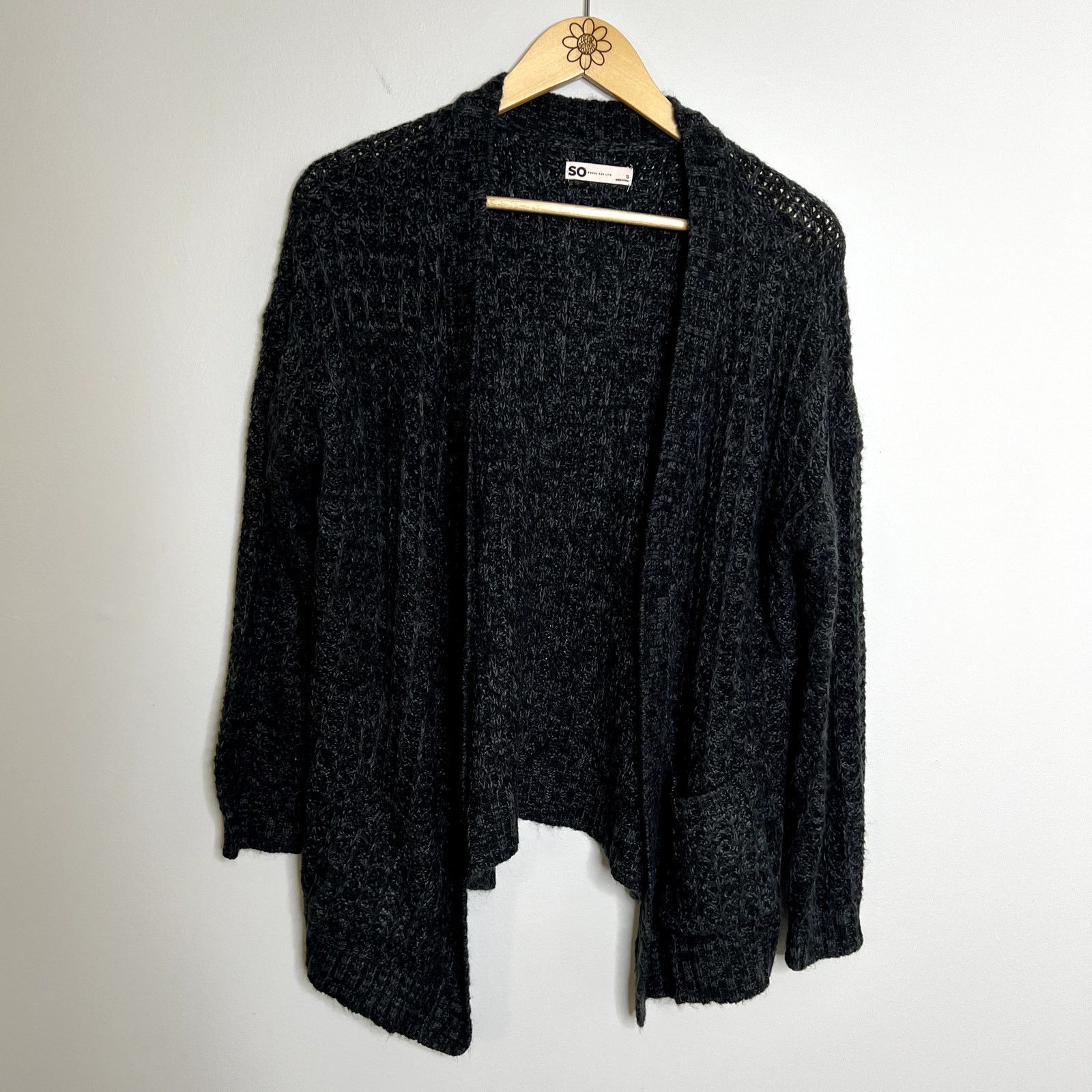 Other SO Gray Knit Open Front Cardigan Sweater Size S / US 4 / IT 40 - 4 Thumbnail