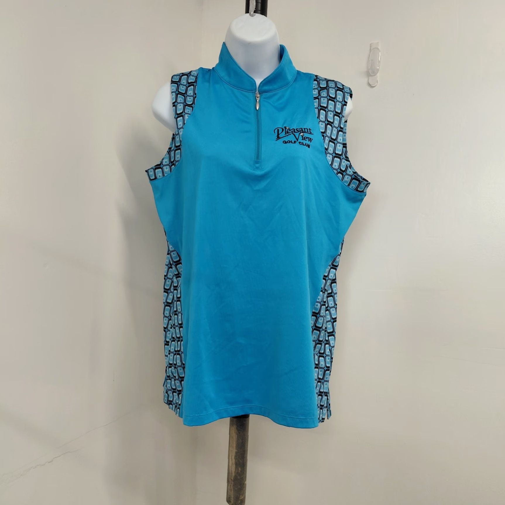 Vintage Bermuda Sands XP Golf Shirt Women's L Sleeveless Blue/Black Pleasant View UPF 50 Shirt Polo Golf Women Made in Guatemala Size L / US 10 / IT 46 - 2 Thumbnail