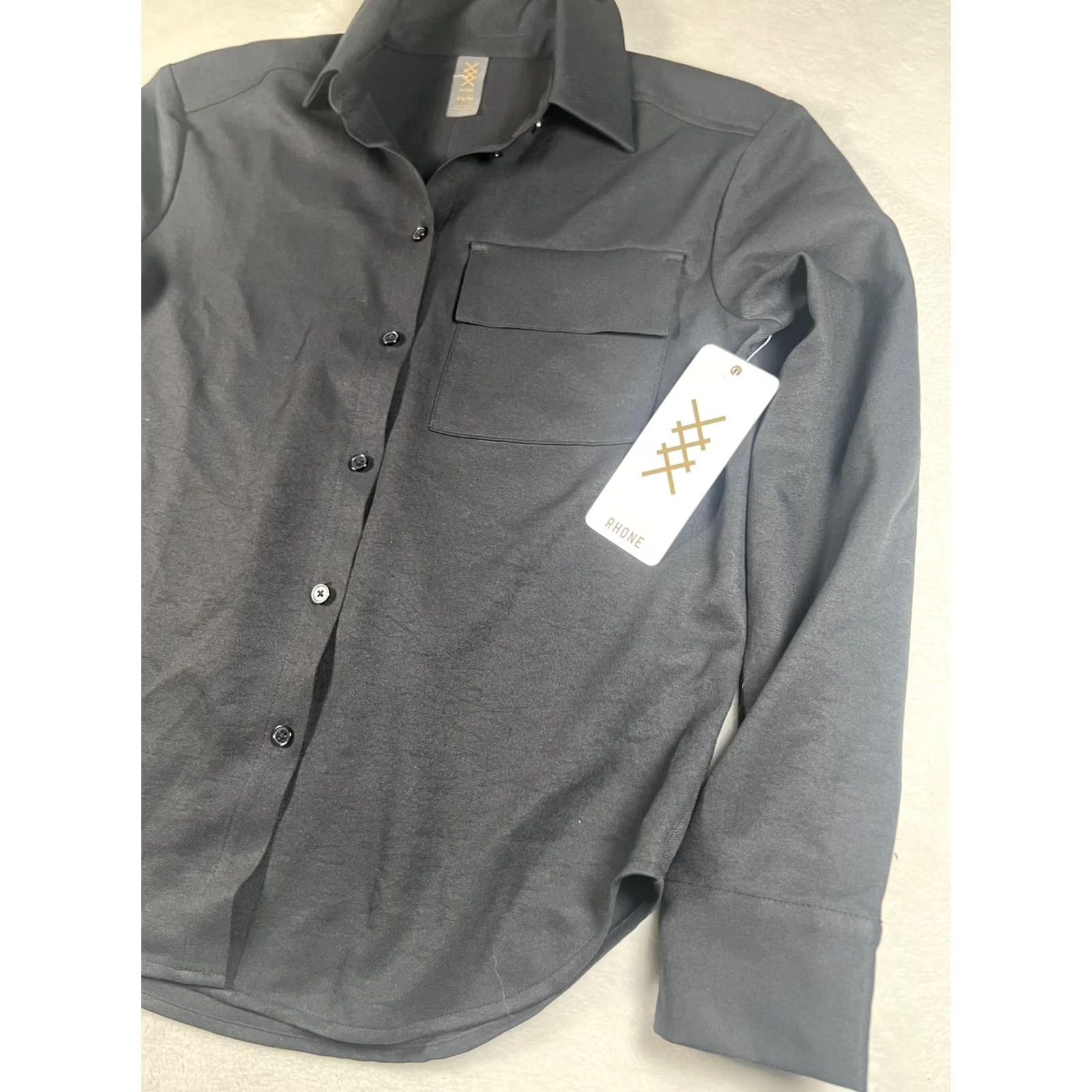 Rhone VINTAGE Rhone Horizon Shirt Jacket Mens XS Black Recycled Polyester Button Up Shacket Size US XS / EU 42 / 0 - 5 Thumbnail