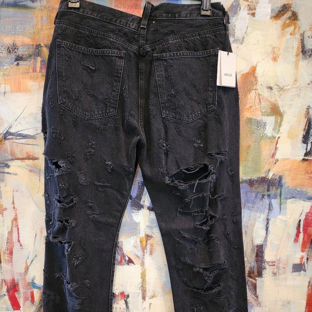 Agolde AGolde Destroyed Criss Cross Waist Jeans in Feverish Wash Size 32" / US 10 / IT 46 - 3 Thumbnail