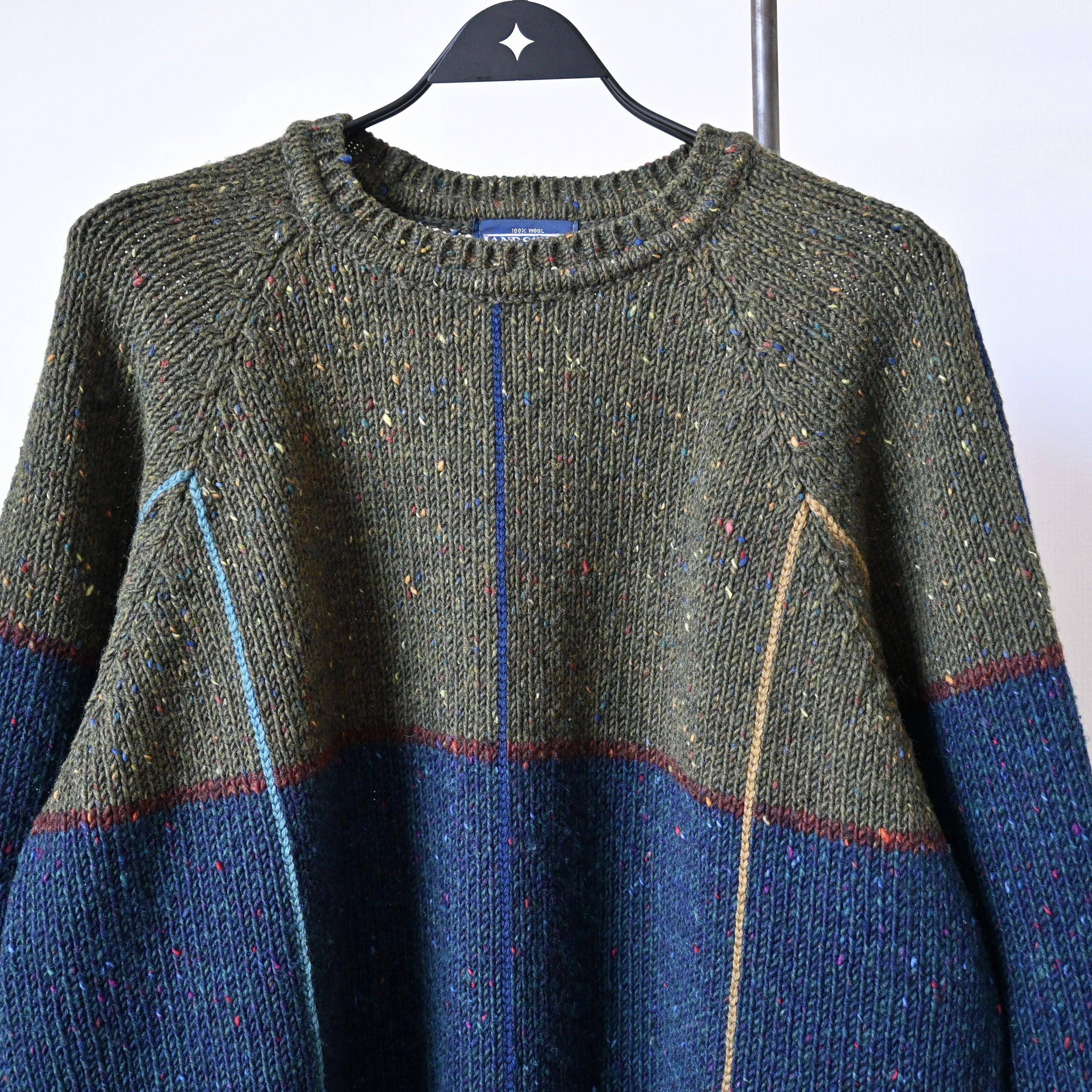 Lands' End Vintage 1990s LAND'S END panel knit sweater, made in Ireland Size US M / EU 48-50 / 2 - 5 Thumbnail