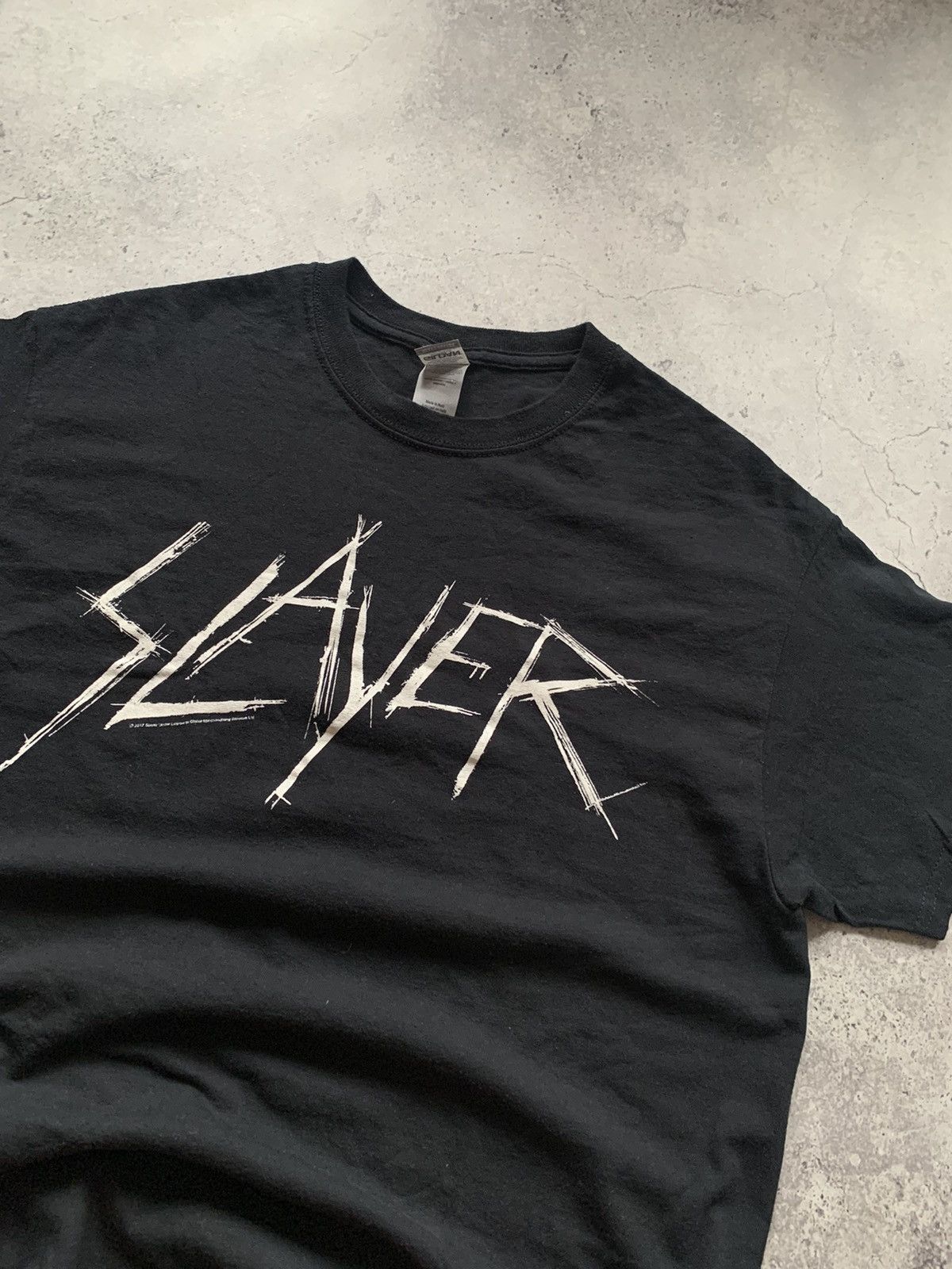 Slayer × Vintage SLAYER BIG LOGO Y2K BLACK T-SHIRT Band Rock Crazy METAL Size US M / EU 48-50 / 2 - 2 Thumbnail