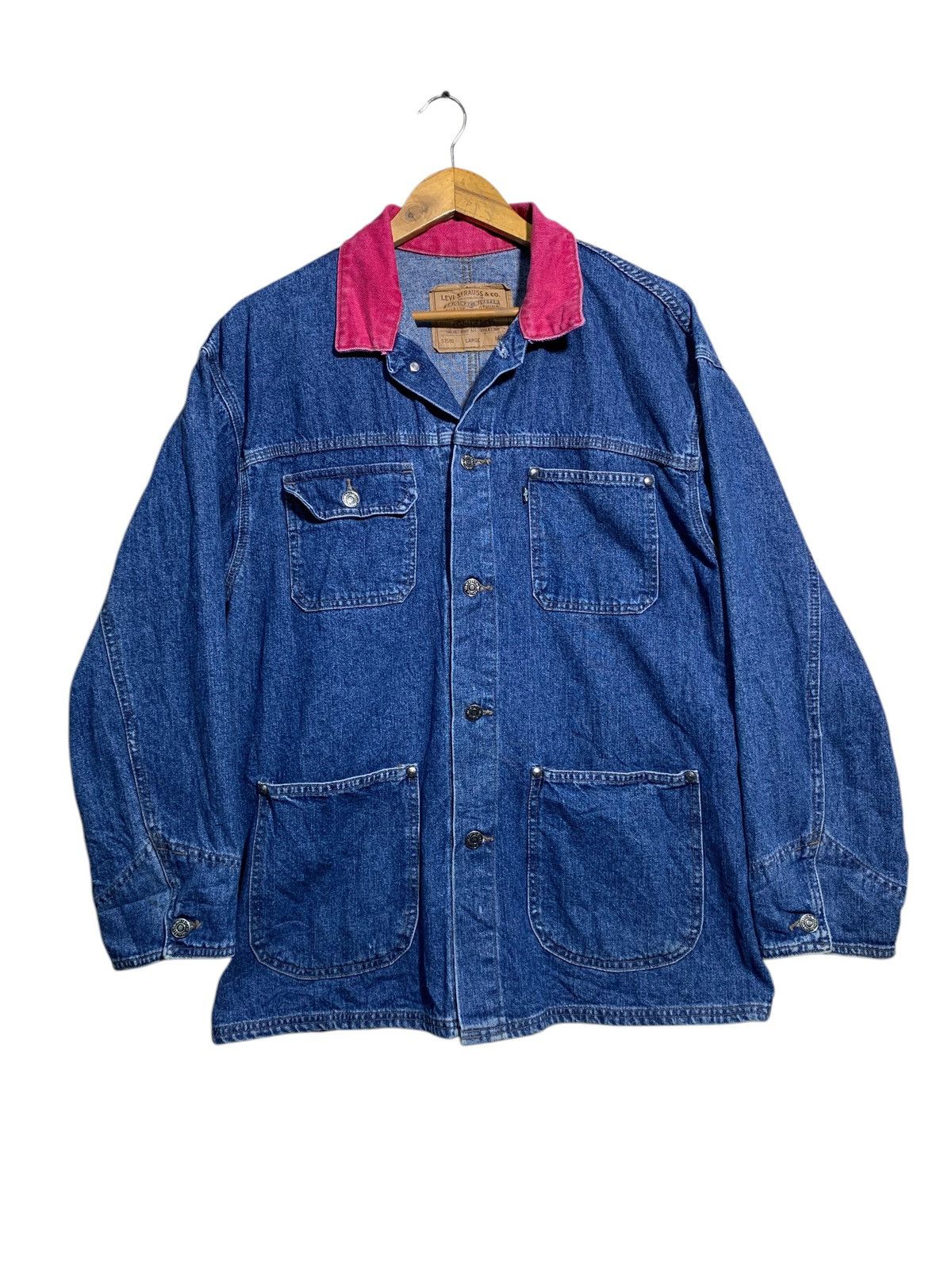 Levi's 🔥VTG LEVIS DENIM CHORE JACKETS USA 🇺🇸 Size US L / EU 52-54 / 3 - 1 Thumbnail