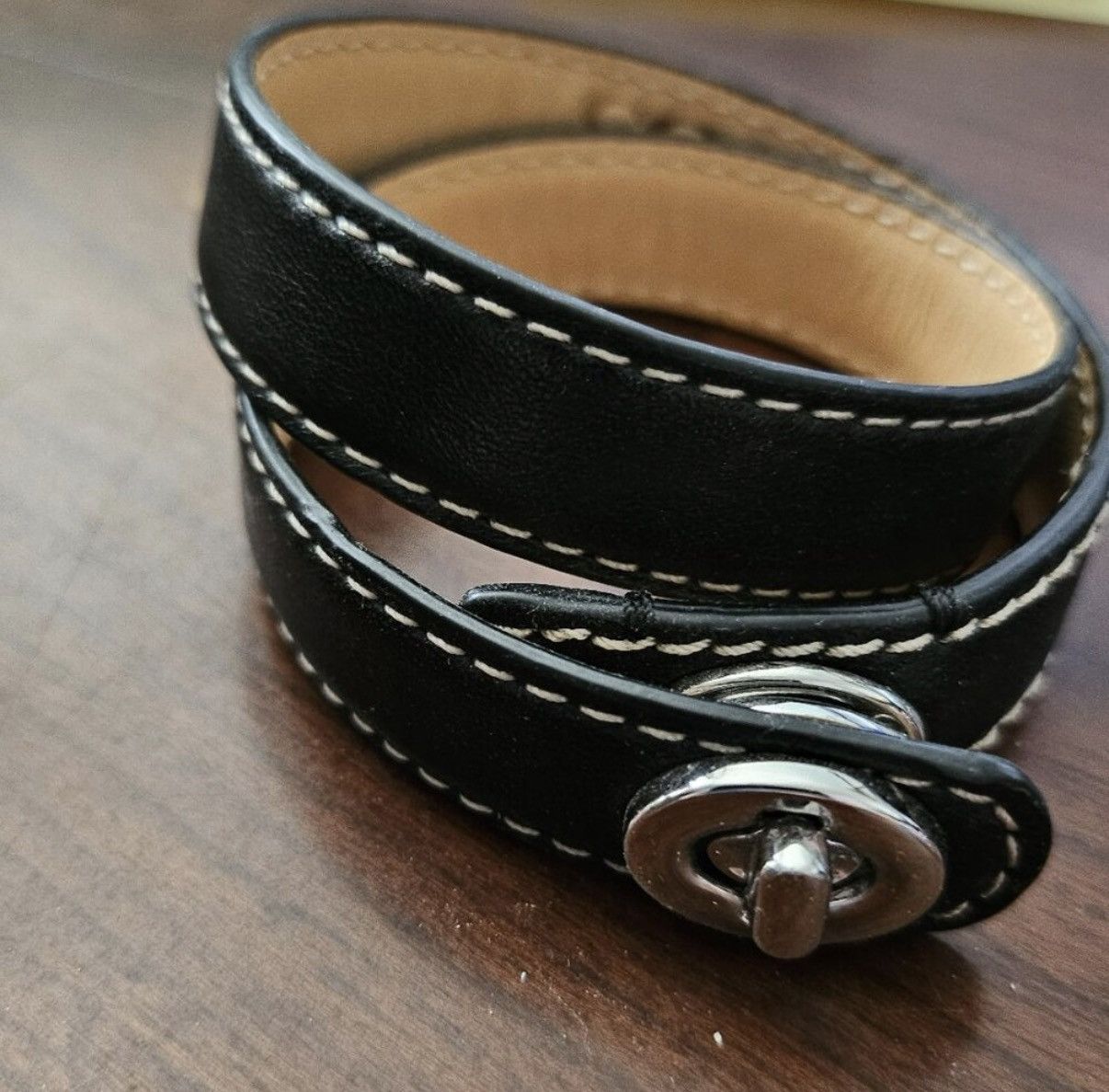 Coach Coach Leather Turnlock Double Wrap Bracelet Size ONE SIZE - 4 Thumbnail