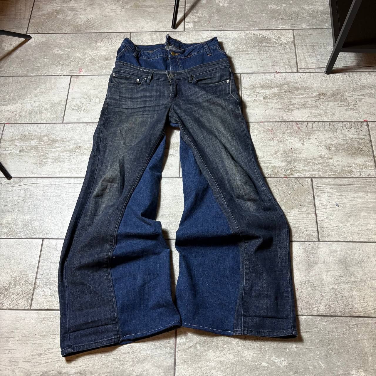 Japanese Brand rare flared blue handmade streetwear jeans Size US 31 - 5 Thumbnail