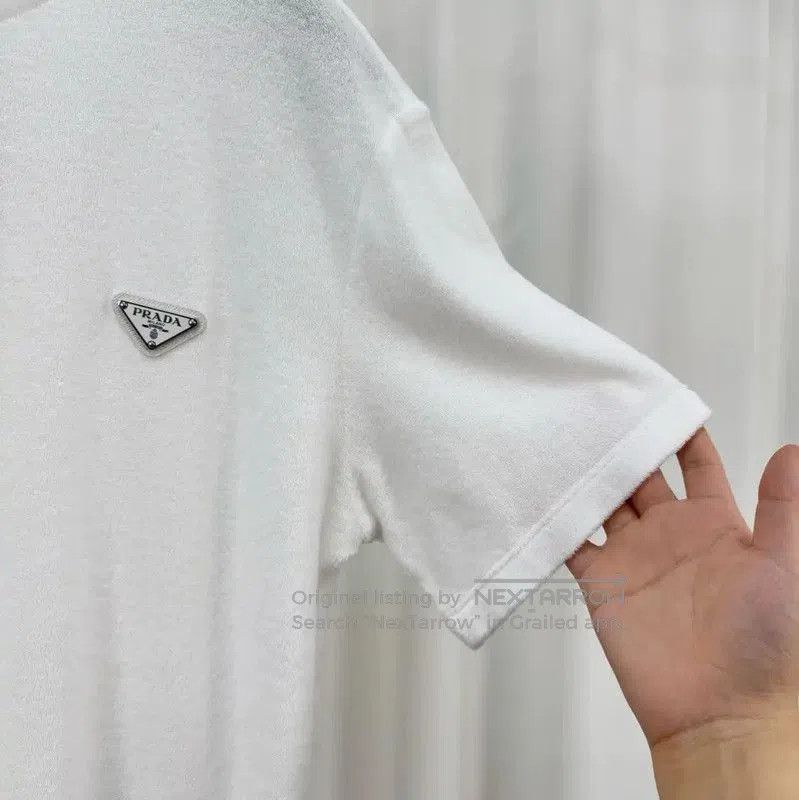 Prada Prada Men's White Logo Short Sleeve T-Shirt. Size US L / EU 52-54 / 3 - 4 Thumbnail