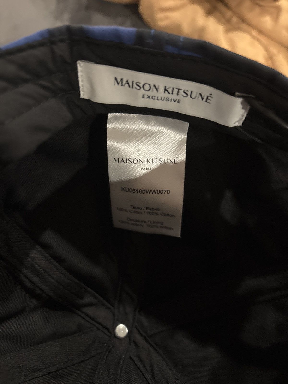 Maison Kitsune Maison Kitsuné x Kajsa blue and black striped hat Size ONE SIZE - 4 Thumbnail