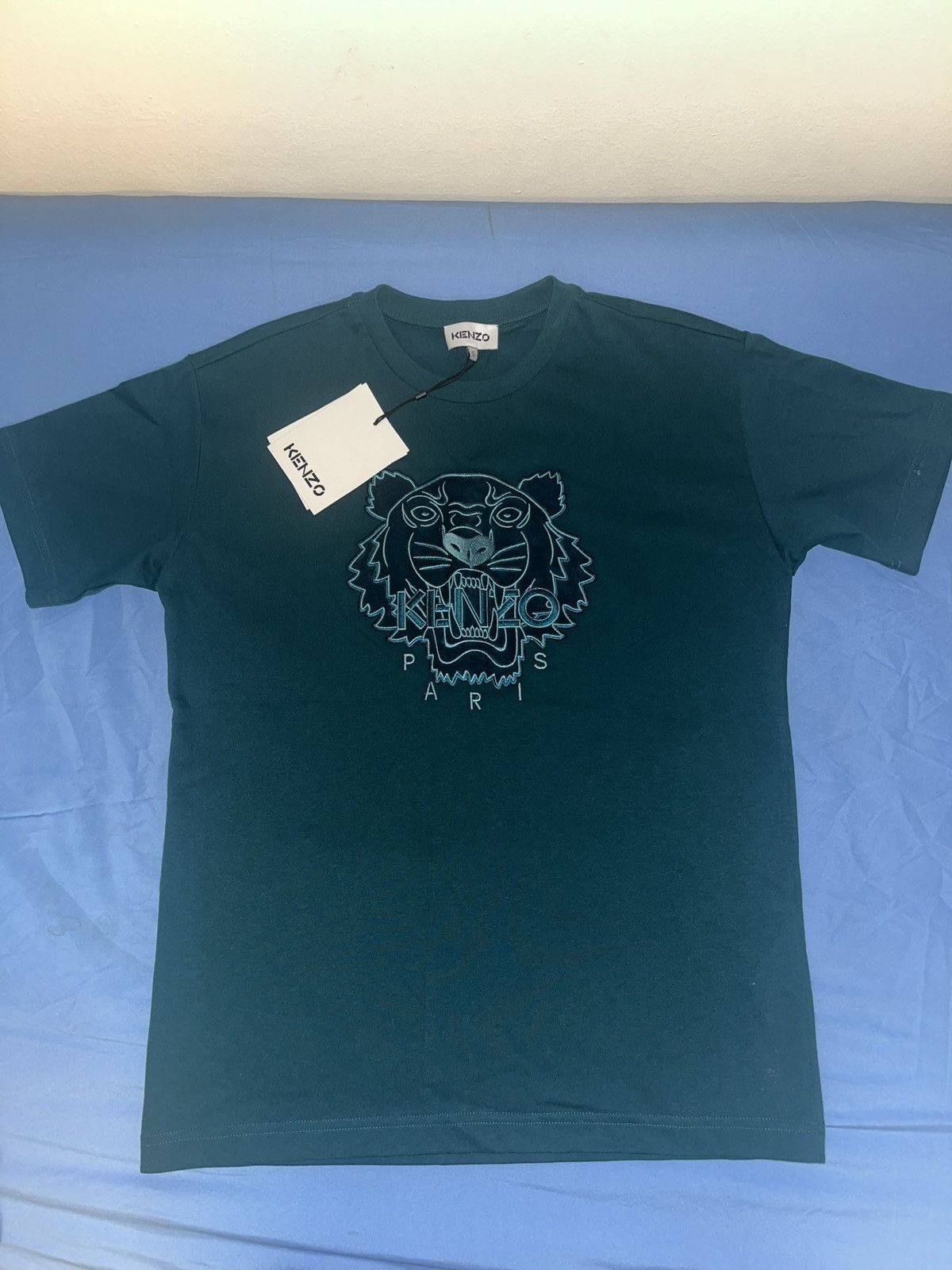 image of Kenzo Tiger Motif T-Shirt in Green, Men's (Size Small)