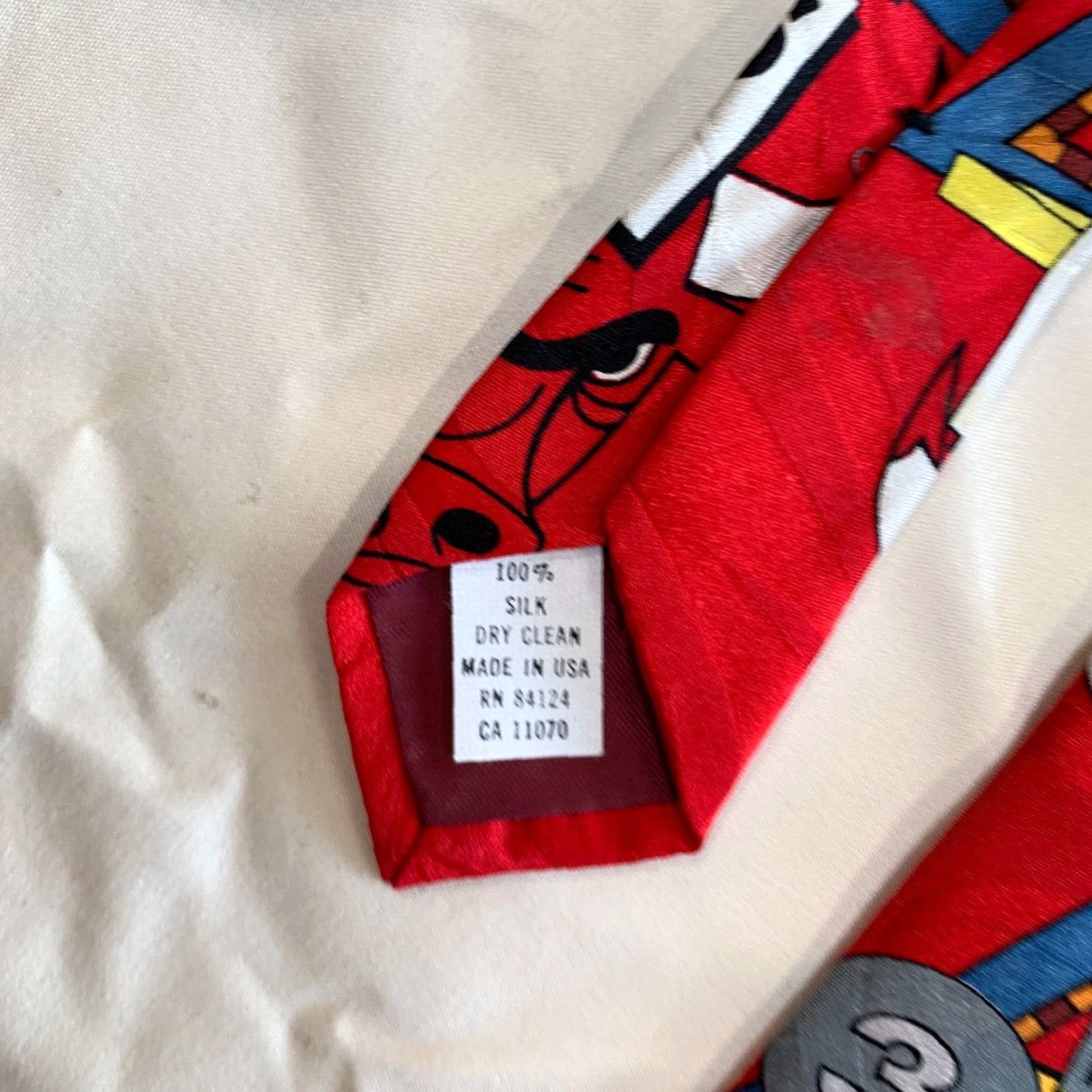 Vintage VINTAGE Chicago Bulls Tie Red 100% Silk Mens Made In USA NWT 3 Peat 90s RM Sport Silk Tie Size ONE SIZE - 6 Thumbnail