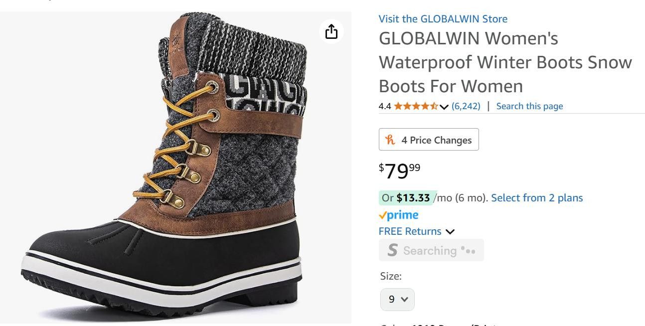 NBDN Nobrandedon Women's Waterproof Winter Boots Snow Boots SIZE 7 1/2 Size US 7.5 / IT 37.5 - 1 Thumbnail
