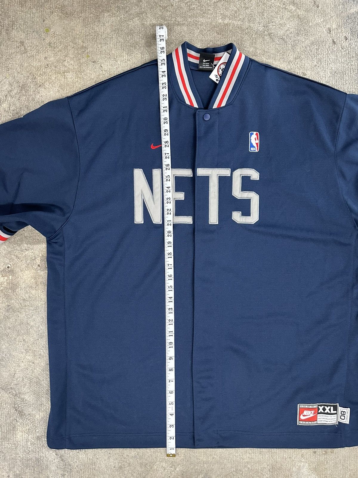 NBA × Nike × Vintage Vintage 90s Nike New Jersey Nets Warm Up Basketball Jersey Size US XXL / EU 58 / 5 - 9 Thumbnail