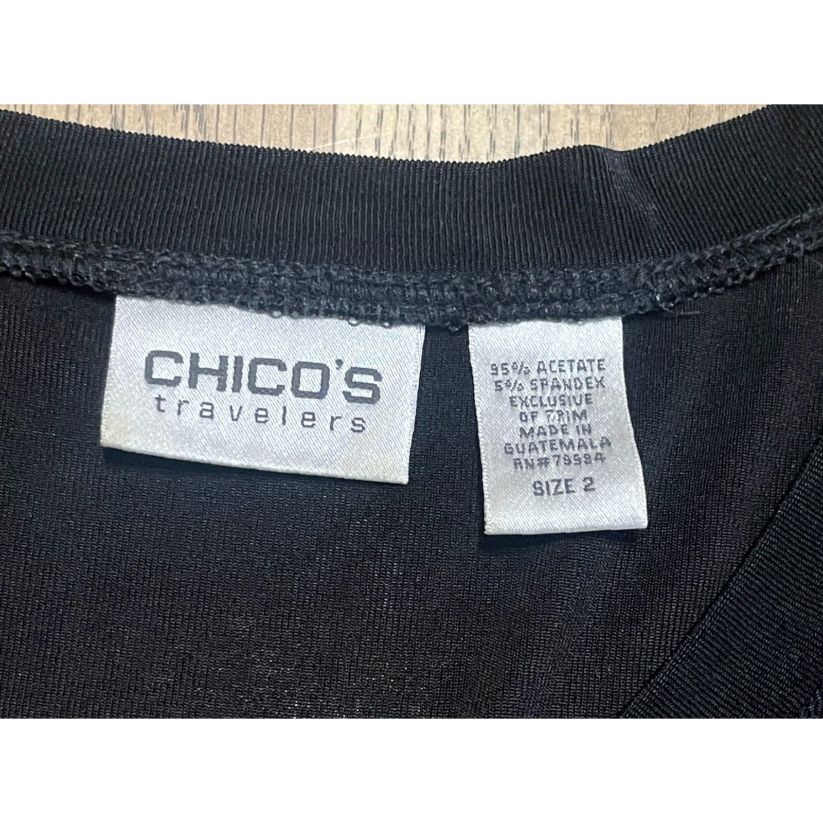 Vintage Chico's Shirt, Women's Large, Black, Floral, Paisley, Long Sleeve, T-Shirt, Regular Fit, Pullover, Casual, Fall Spring Summer, Womens Size L / US 10 / IT 46 - 6 Thumbnail
