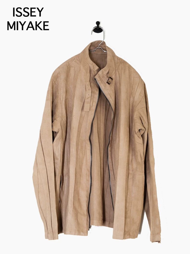 Issey Miyake Issey Miyake Suede stand-up collar knight jacket Size M / US 6-8 / IT 42-44 - 1 Thumbnail