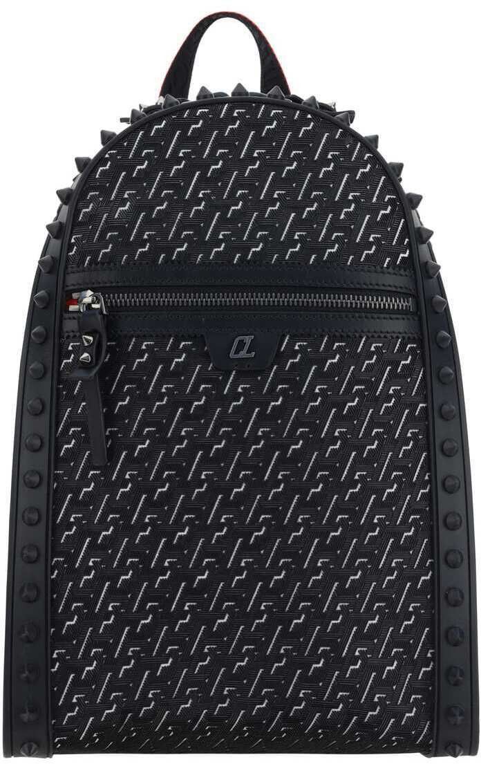 image of Christian Louboutin Monogram Shoulder Bag Backpack Black, Women's