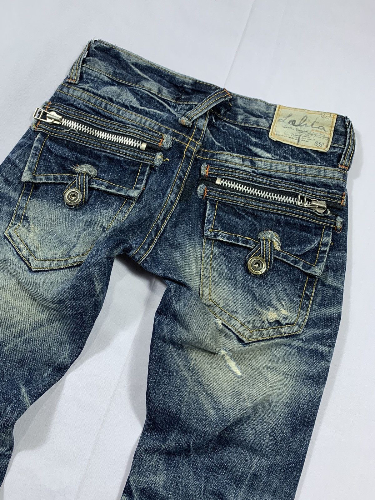 Other Sick Lolita Jeans Distressed Flared Denim pants Size US 27 - 10 Thumbnail