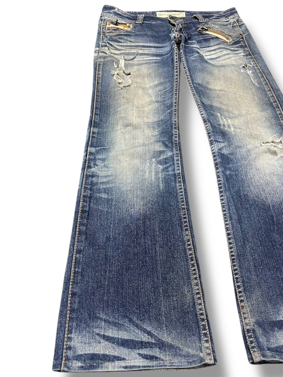 Beauty Beast × Japanese Brand Vintage Pure Paradise Flare Grunge Punk Distressed Denim Size US 33 - 3 Thumbnail