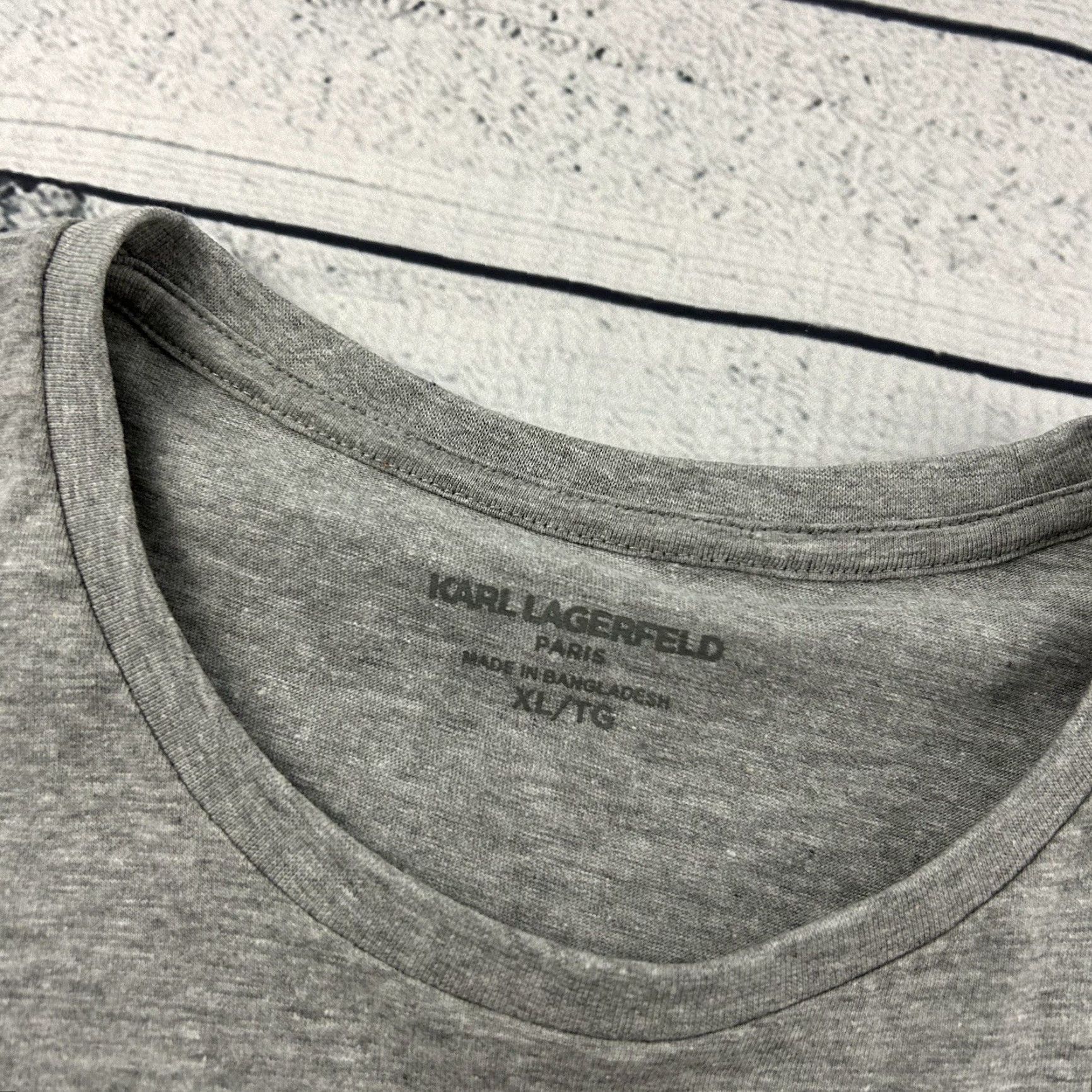 Karl Lagerfeld Karl Lagerfeld Paris Short Sleeve T Shirt Men XL Gray Size US XL / EU 56 / 4 - 2 Thumbnail