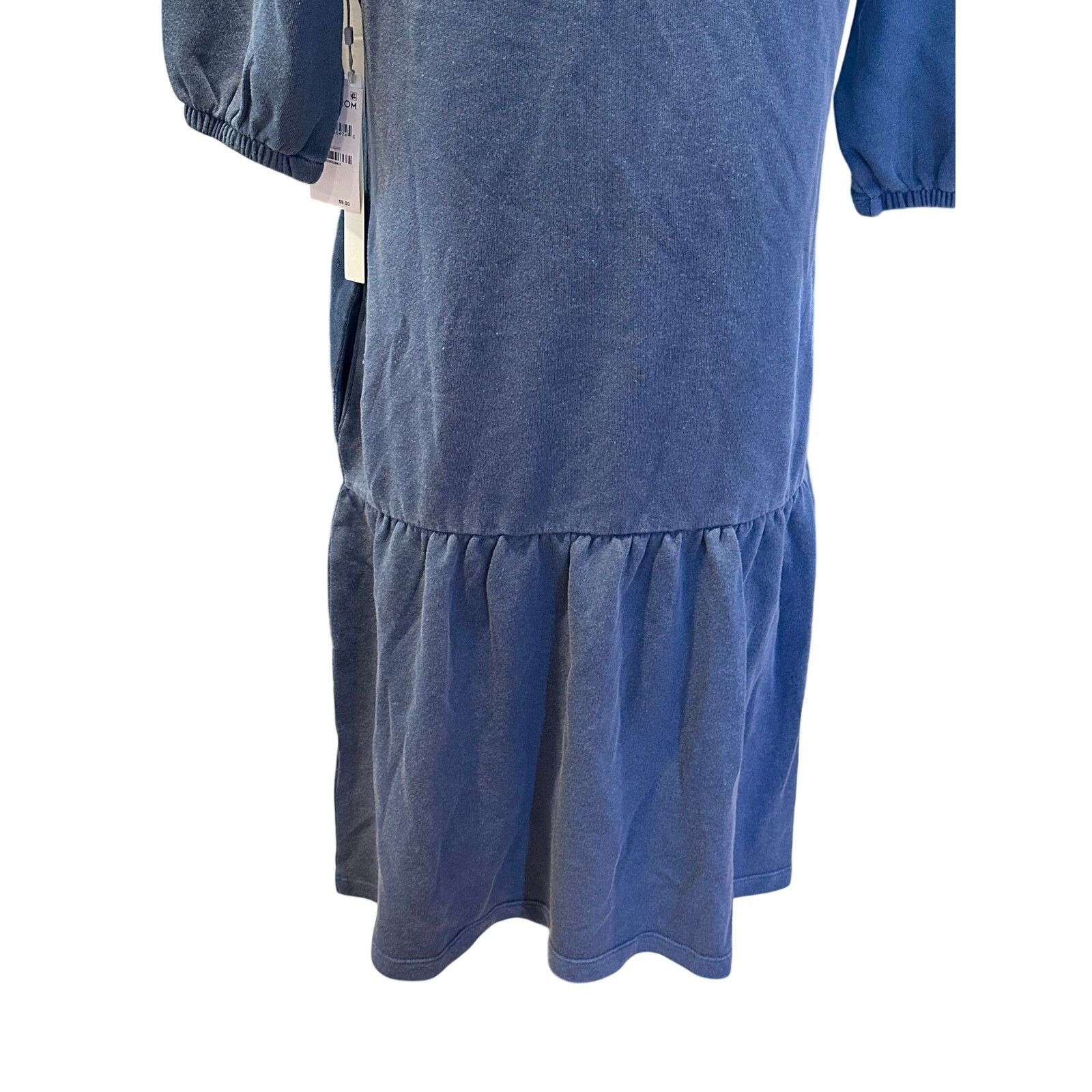 Other Caslon Women's Blue Drop Waist Terry Sweatshirt Dress XS NWT Size XS / US 0-2 / IT 36-38 - 7 Thumbnail