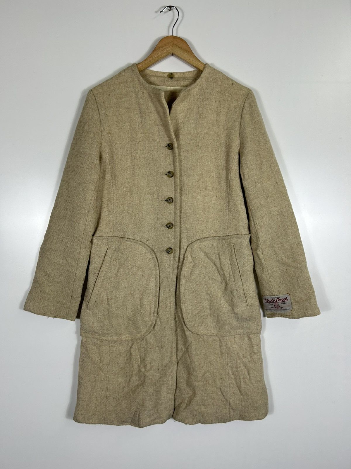 American Rag × Harris Tweed × Vintage ⚡️Vintage American Rag Cle Harris Tweed Button Long Coat Size S / US 4 / IT 40 - 1 Thumbnail