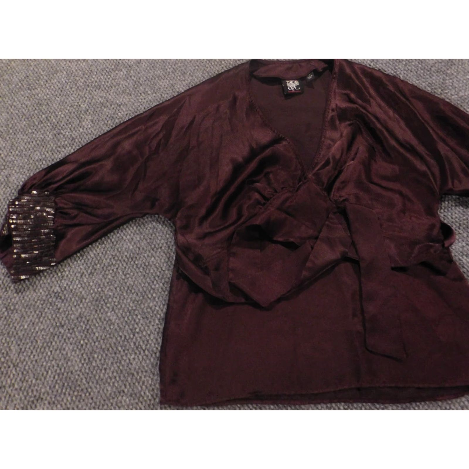 Vintage New York and Company Womens Blouse Medium purple pullover Size M / US 6-8 / IT 42-44 - 3 Thumbnail