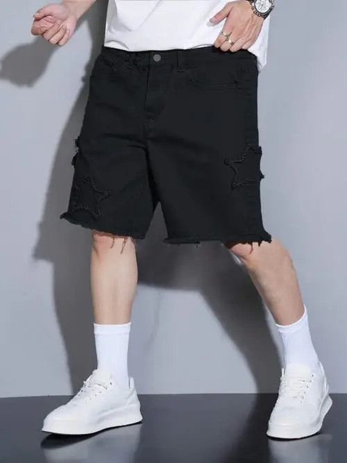 Japanese Brand Shorts Drip Washed Distressed Denim Size US 32 / EU 48 - 1 Thumbnail