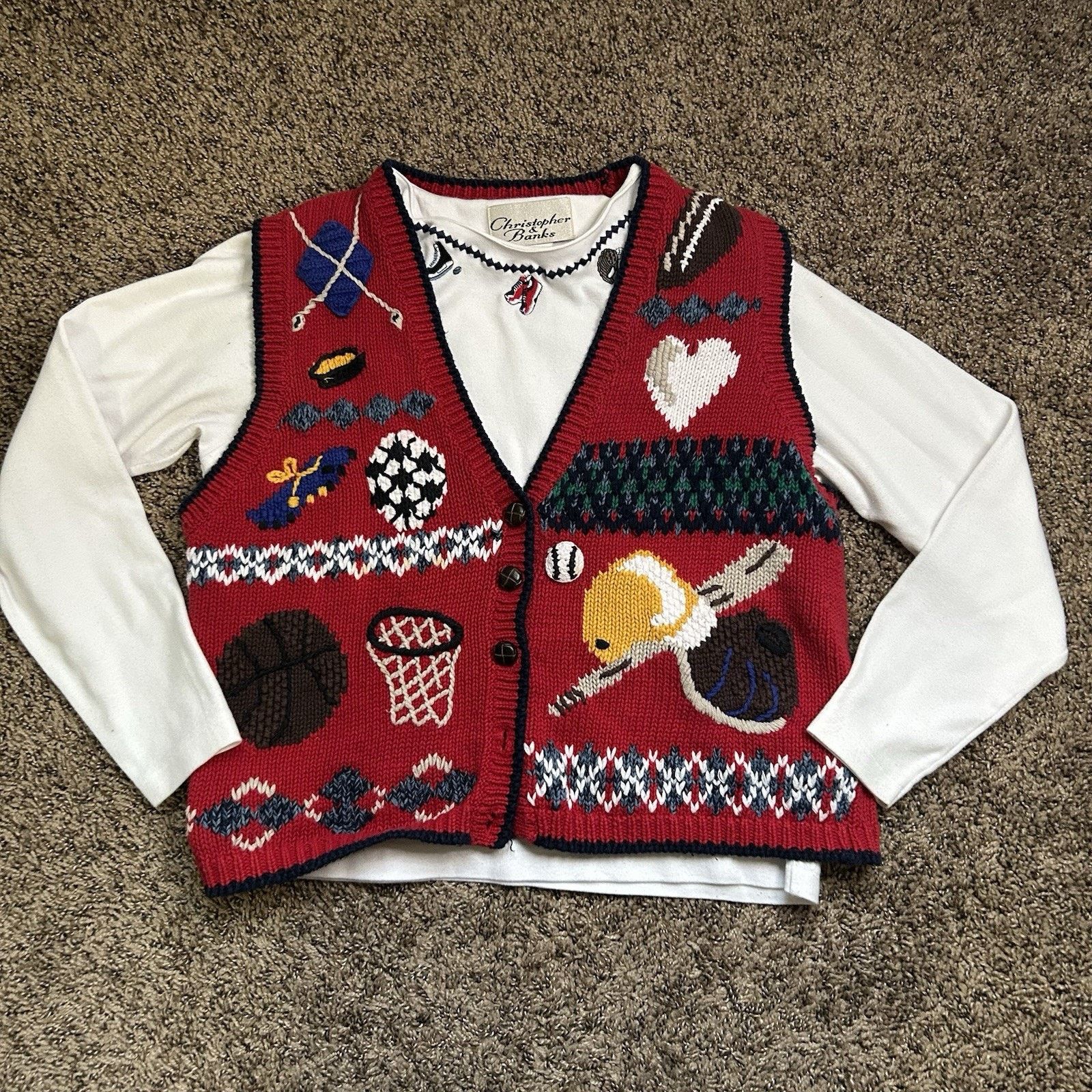 Other Vintage Christopher & Banks Embroidered Sports Vest/Shirt Lg Size L / US 10 / IT 46 - 1 Thumbnail
