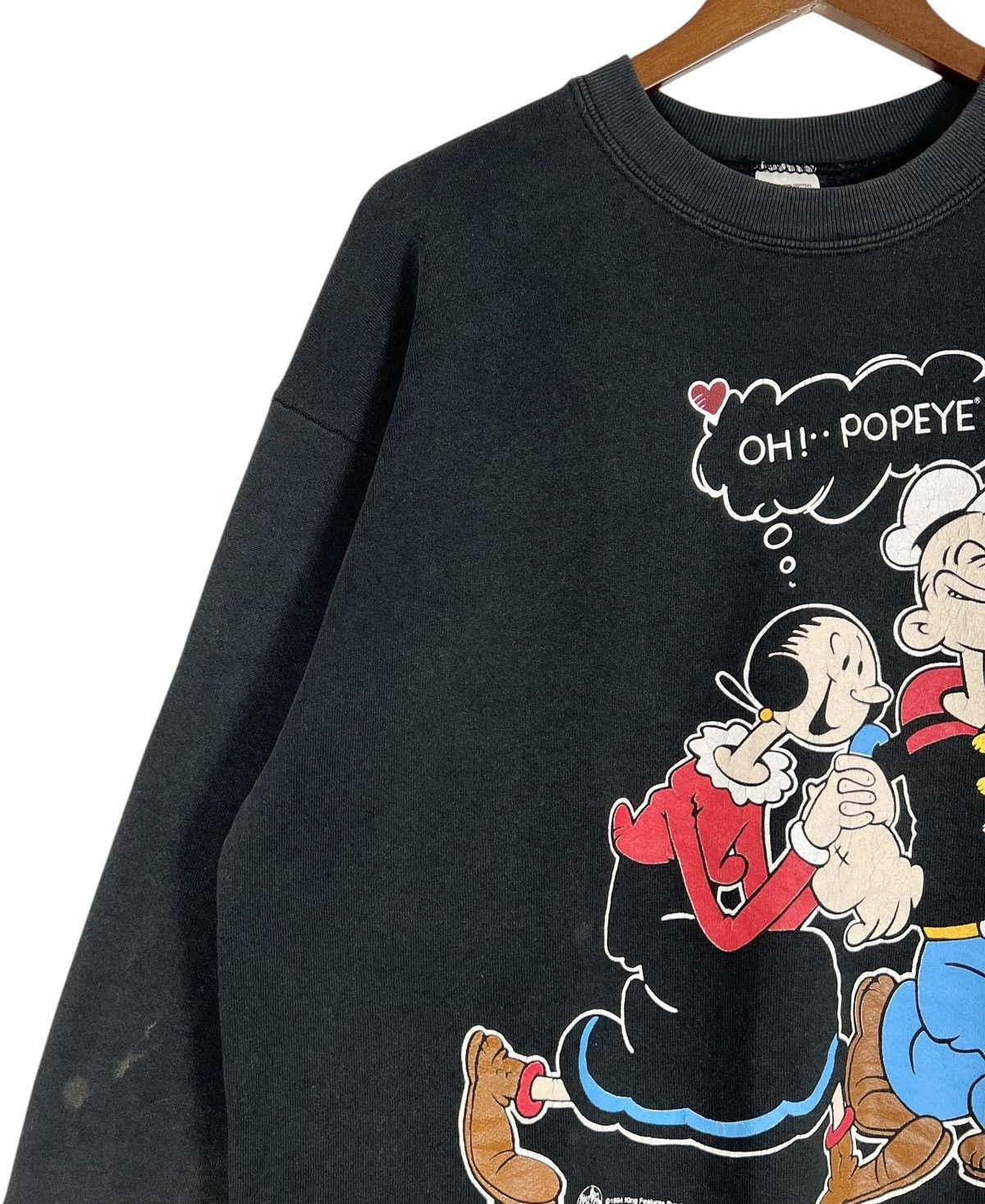 Cartoon Network Vintage Distressed Popeye 1994 Sweatshirt Size US L / EU 52-54 / 3 - 4 Thumbnail