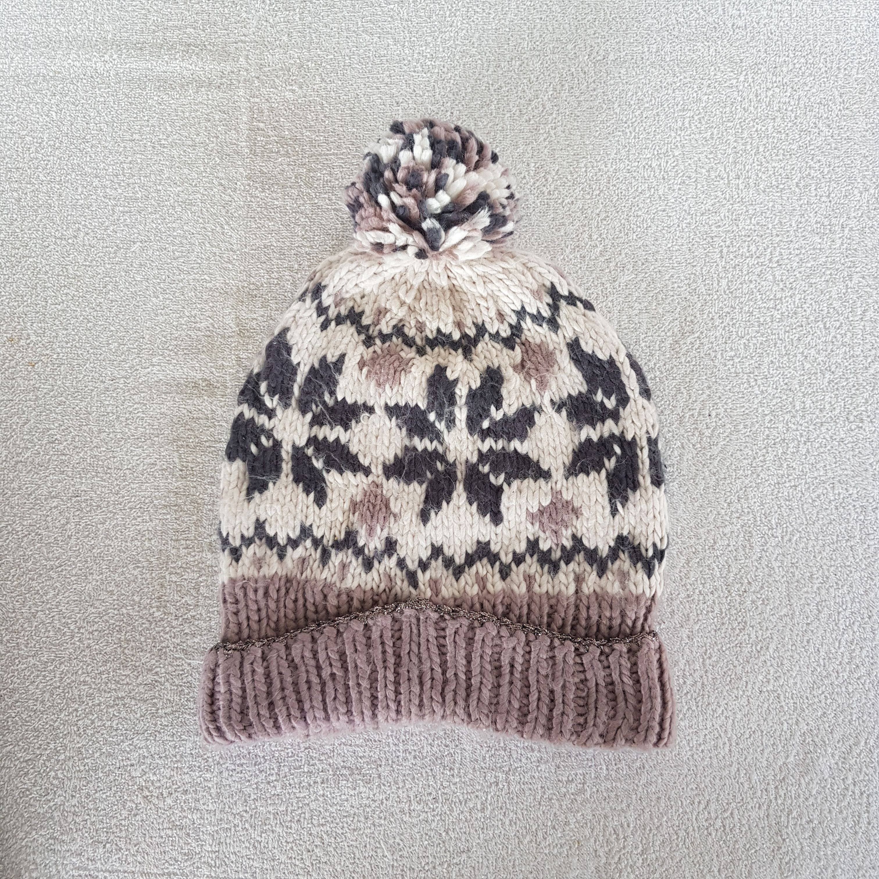 Japanese Brand Vintage Aztec Psychedelic Beanie Pom Pom Knit Snow Caps Hats Size ONE SIZE - 5 Thumbnail