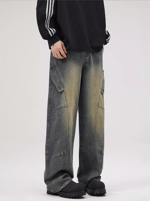 Japanese Brand × Jean Baggy vintage distressed men's loose straight cargo jeans Size US 34 / EU 50 - 2 Thumbnail