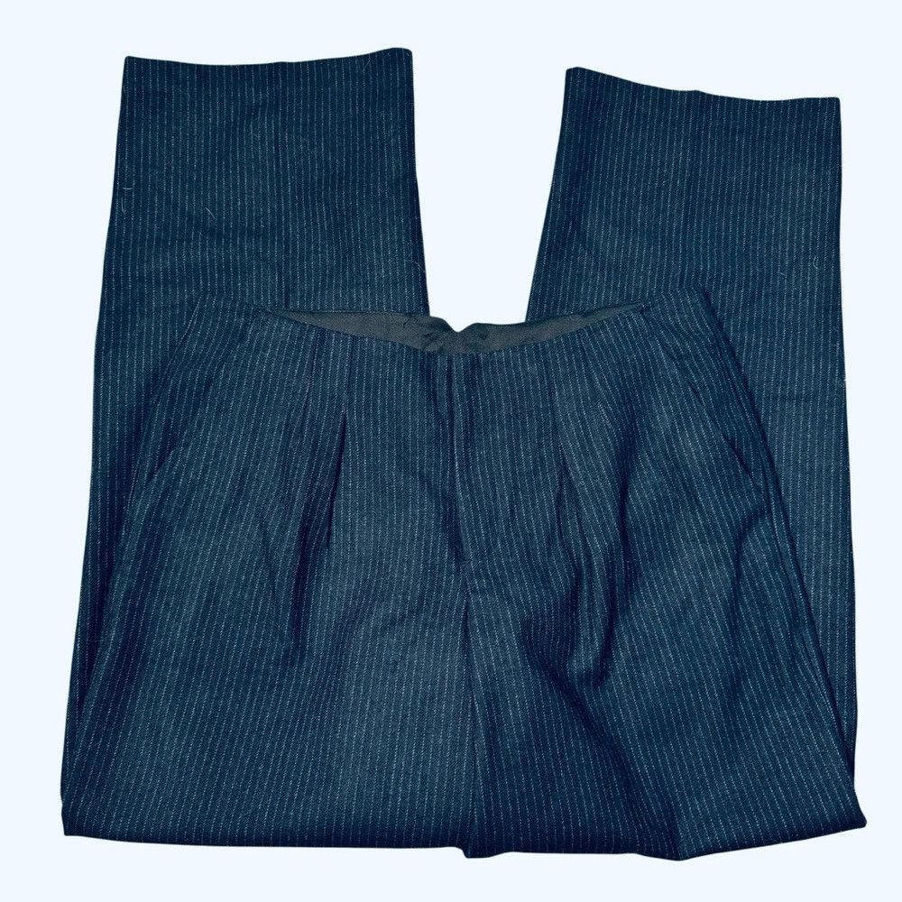 Free People NWT New $168 Free People Navy Striped Wool Blend Pants Size Size 34" / US 12 / IT 48 - 2 Thumbnail