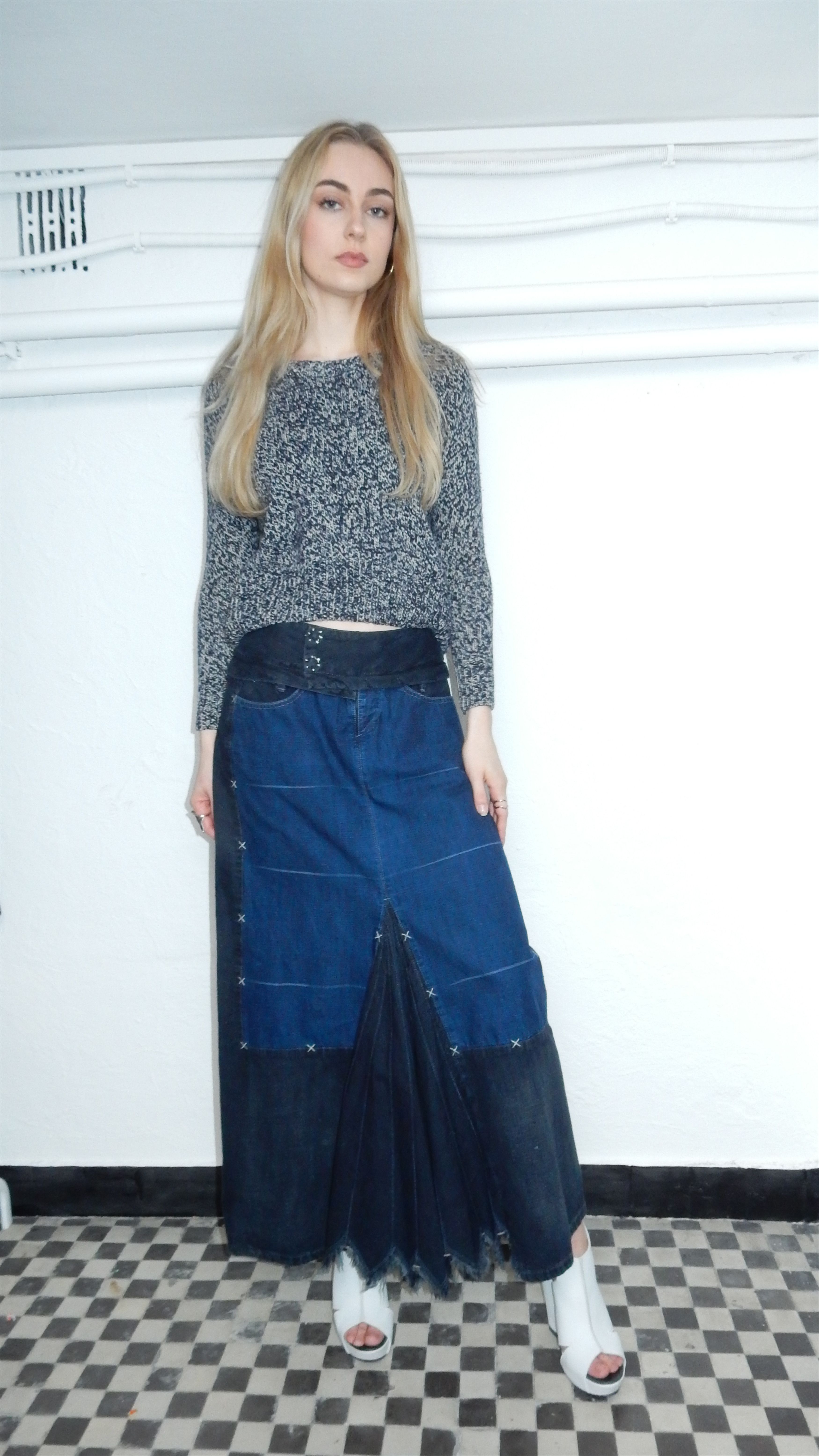 Marithe + Francois Girbaud × Vintage Marithe Francois Girbaud navy jeans maxi skirt - M Size 27" / US 4 / IT 40 - 1 Thumbnail