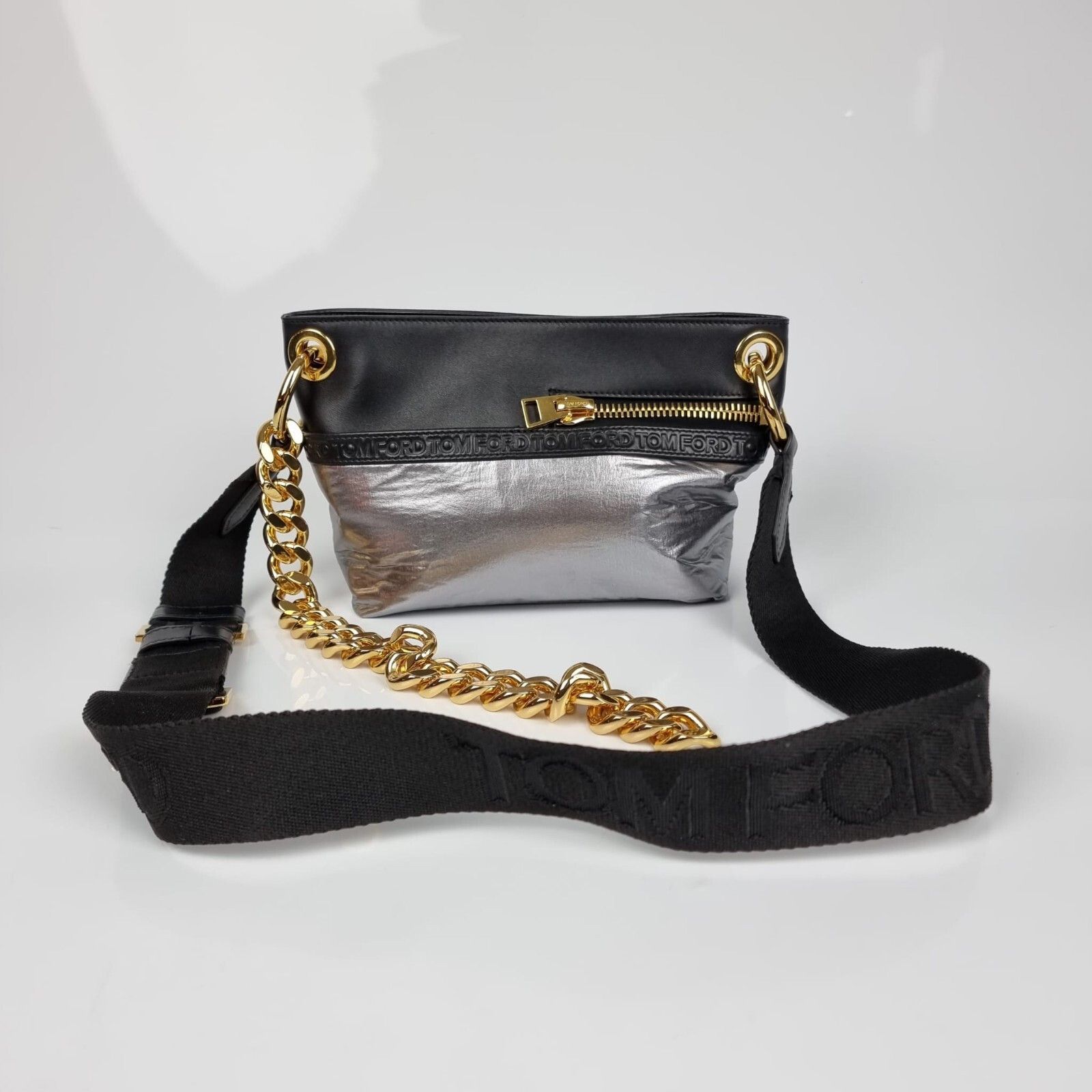 Tom Ford TOM FORD Black/Silver Shoulder Bag New Size ONE SIZE - 3 Thumbnail