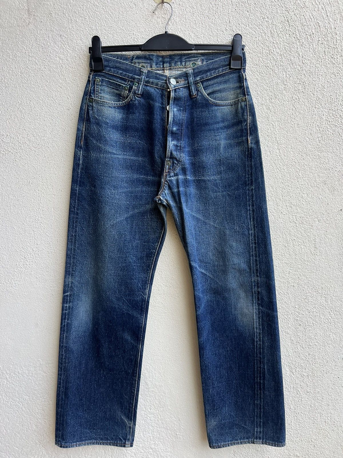 Denime Vintage 90s DENIME Japan Leather Patch Denim Selvedge Jeans Size US 29 - 23 Thumbnail