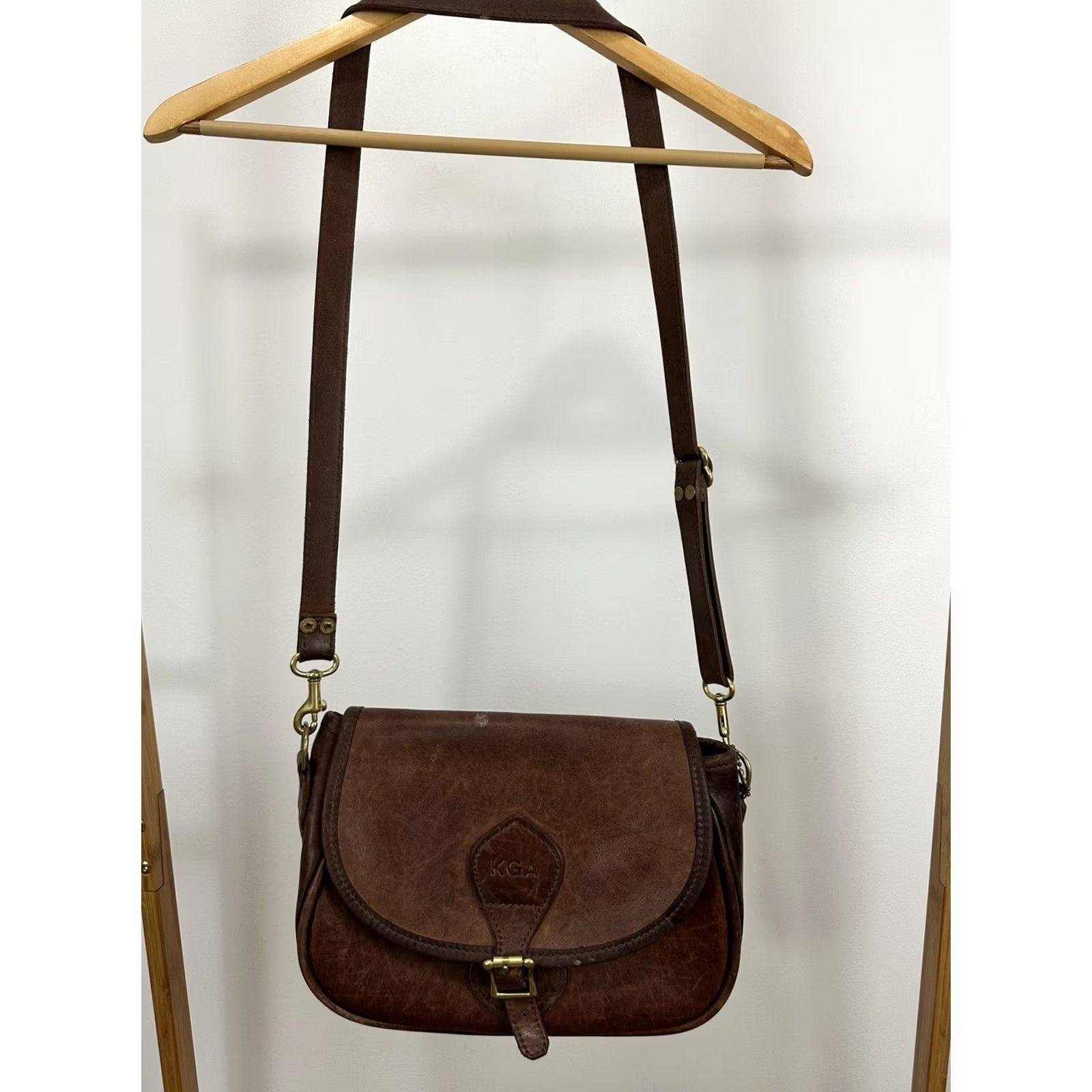 Vintage VINTAGE J. W. Hulme Medium Leather Bag Satchel Purse Crossbody USA Aged Leather Women Bag Messenger Duck 16” Strap Mens Women Girls Size ONE SIZE - 3 Thumbnail