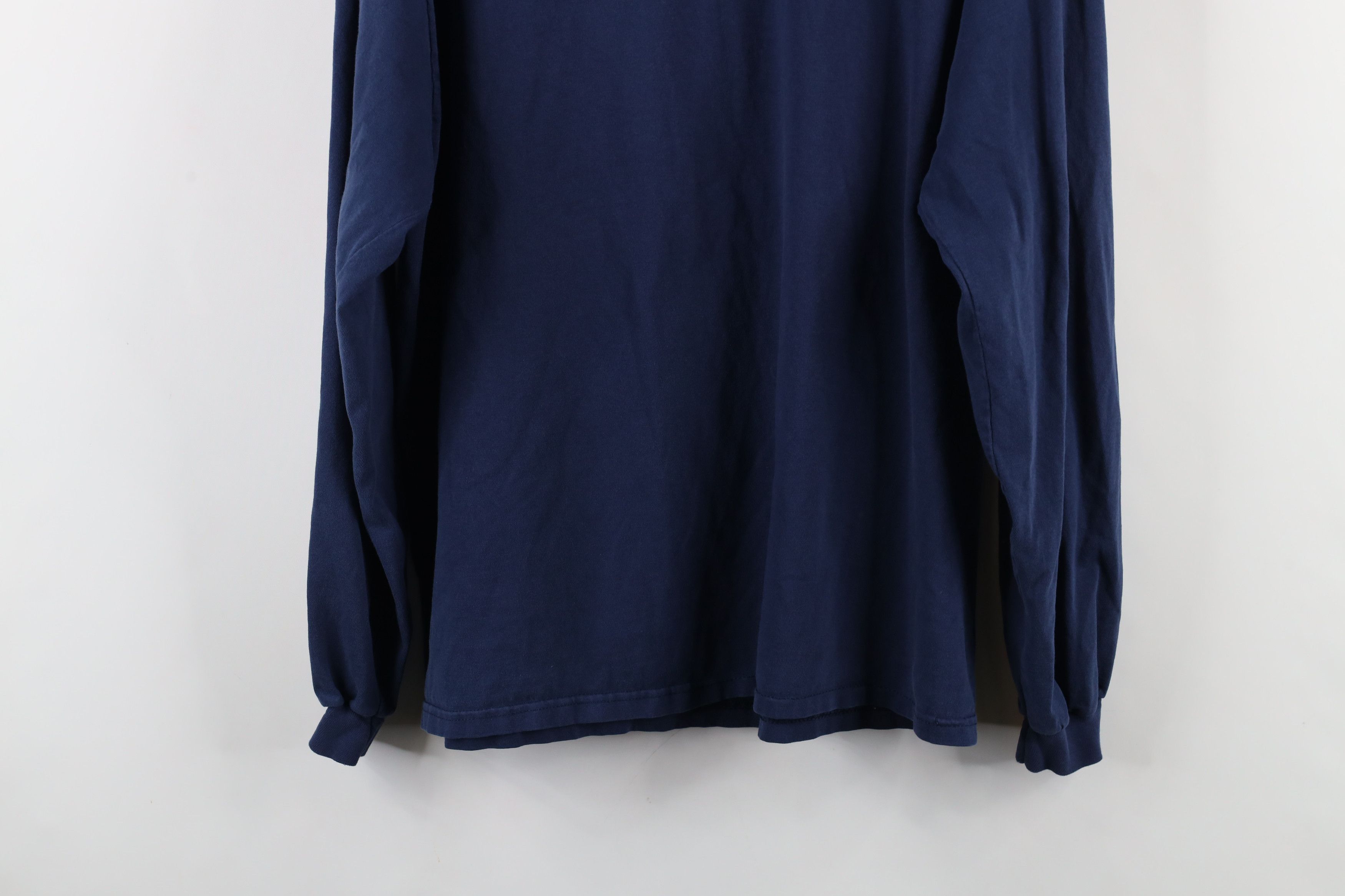 Hanes × Vintage Vintage 90s Hanes Beefy Cotton Long Sleeve T-Shirt Blue Size US XL / EU 56 / 4 - 13 Thumbnail