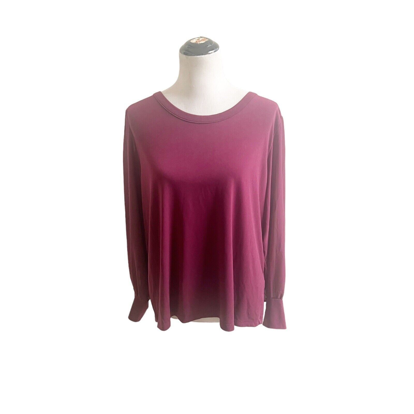 Banana Republic Banana Republic Sheer Sleeve Maroon Blouse XL Holiday Office Size XL / US 12-14 / IT 48-50 - 1 Thumbnail