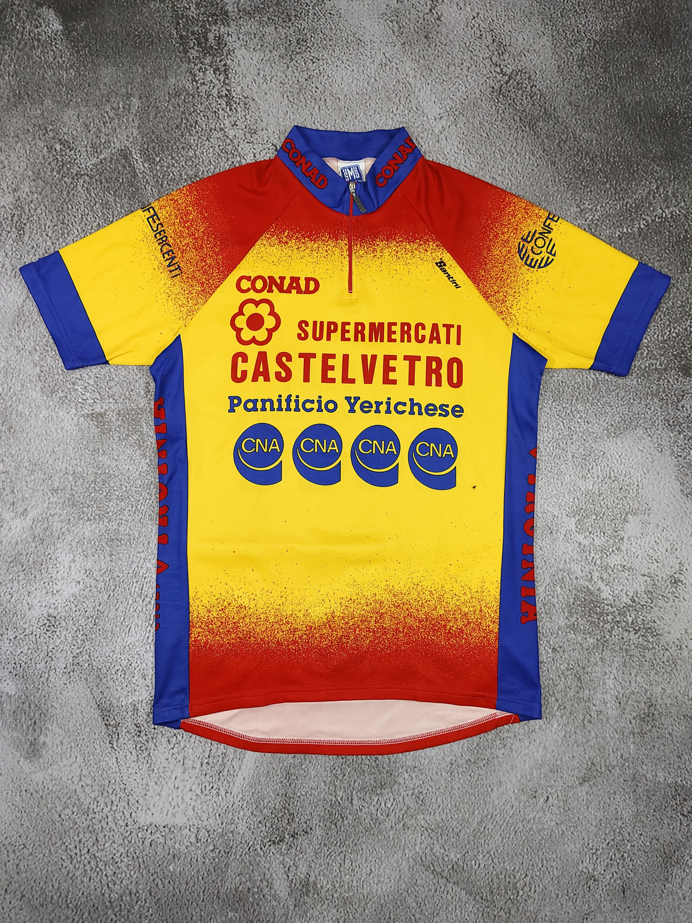 Vintage 90s Santini🇮🇹 CONAD Castelvetro Racing Team Cycling Jersey Size US L / EU 52-54 / 3 - 1 Thumbnail