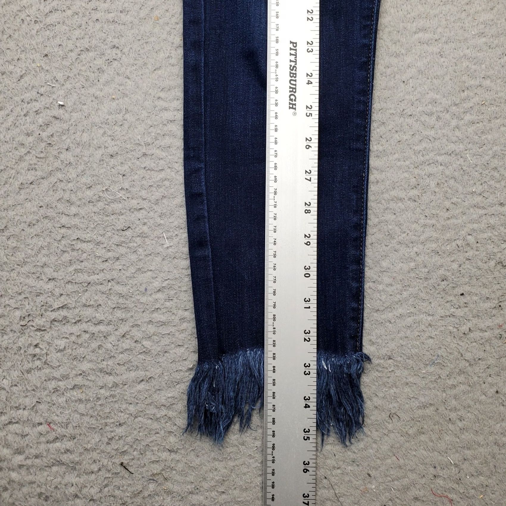 Denime JUST BLACK Jeans Womens Size 27 Blue Denim Cotton Pockets Dark Wash Frayed Hem Jeans 5-Pocket Design Women Size 27 Dark Wash Blue Size 27" / US 4 / IT 40 - 5 Thumbnail
