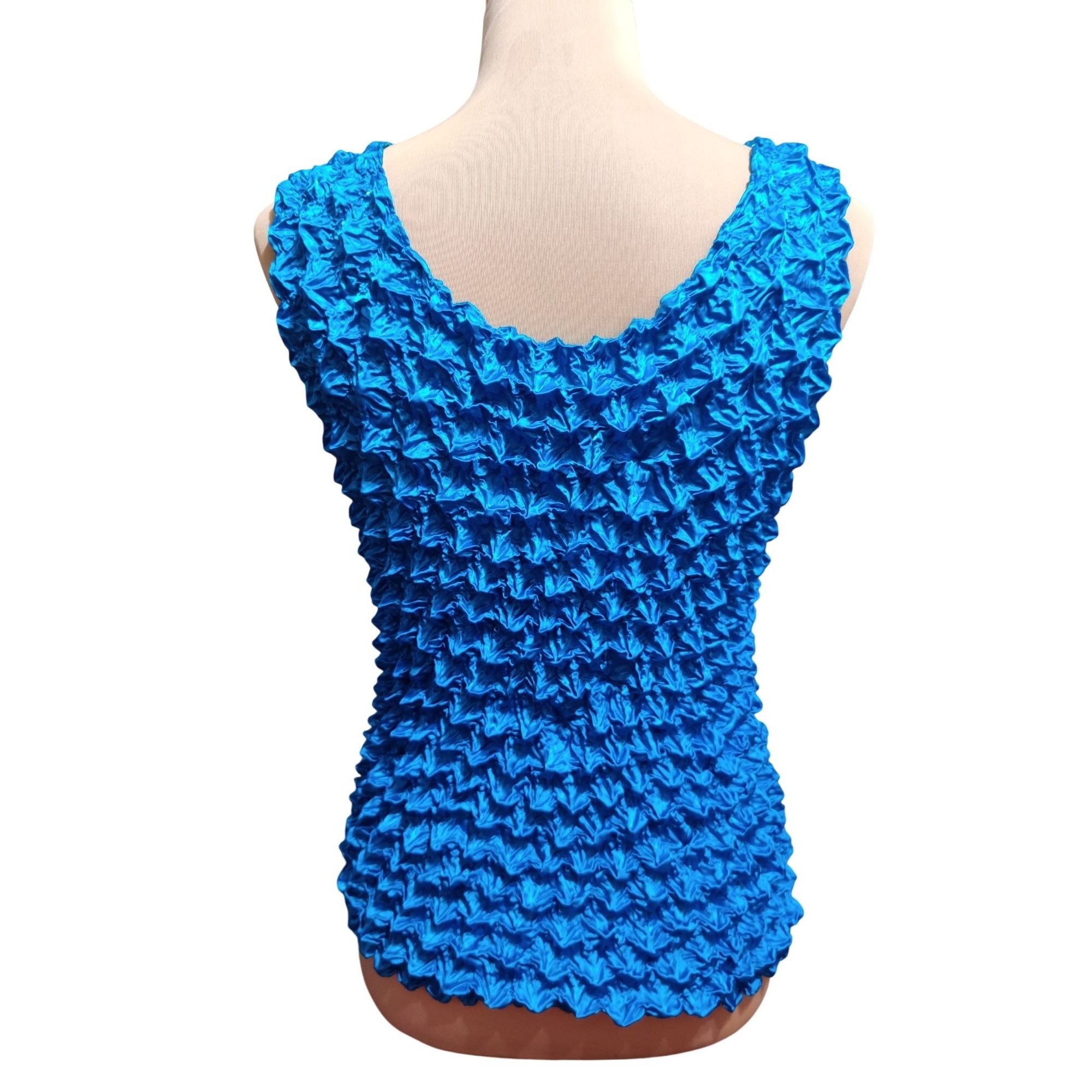 Other Popcorn Tank Top One Size Womens Blue Bubble Crinkle Sleevel Size ONE SIZE - 11 Thumbnail