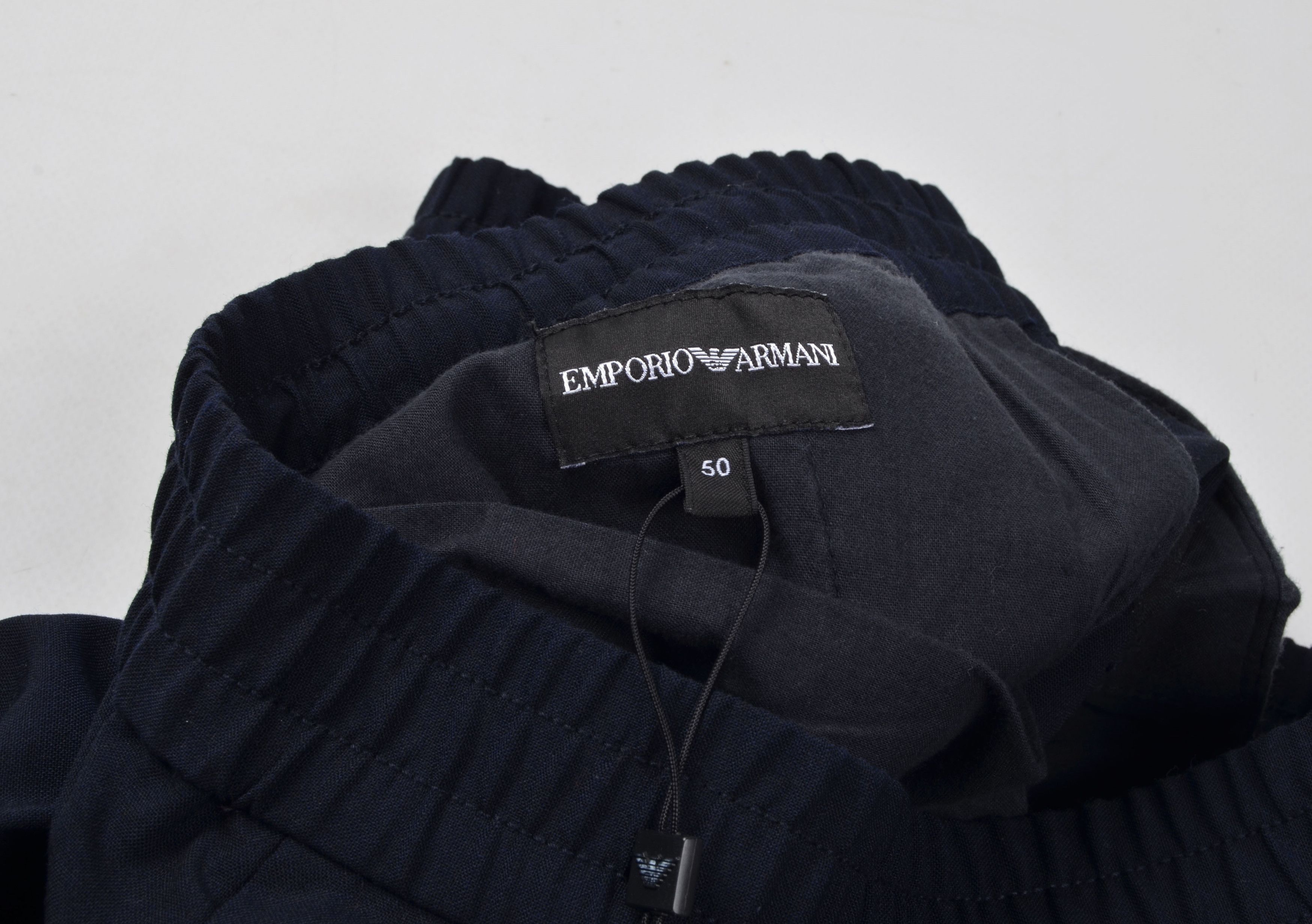 Armani × Emporio Armani Emporio Armani Navy Wool Blend Carrot Fit Trousers Pants Size US 32 / EU 48 - 4 Thumbnail