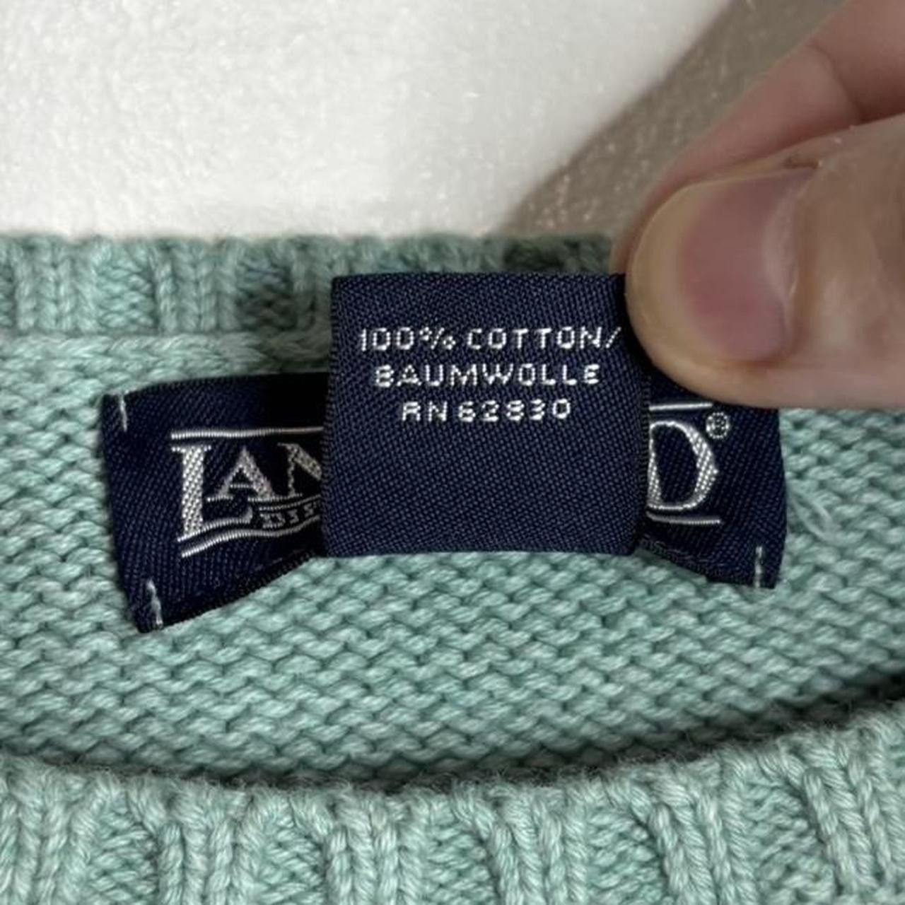 Lands' End Vintage Mint Green Knit Sweater - Women's Medium Size US M / EU 48-50 / 2 - 4 Thumbnail