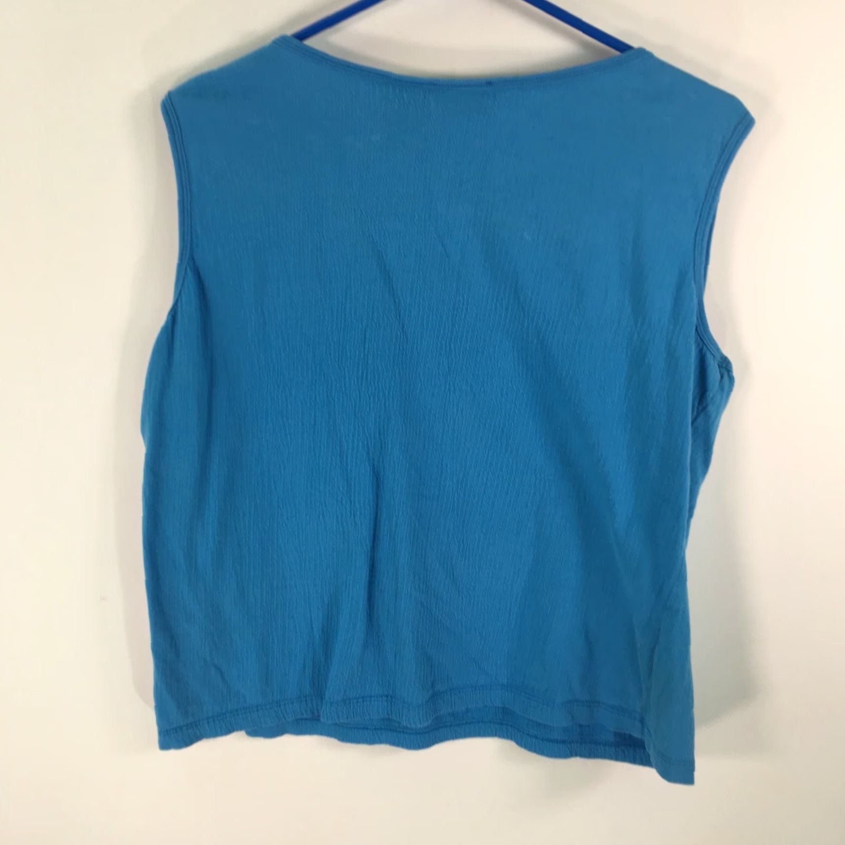 Vintage VINTAGE St. John's Bay Women's Blue Sleeveless V-Neck Blouse Size L Casual Size L / US 10 / IT 46 - 2 Thumbnail